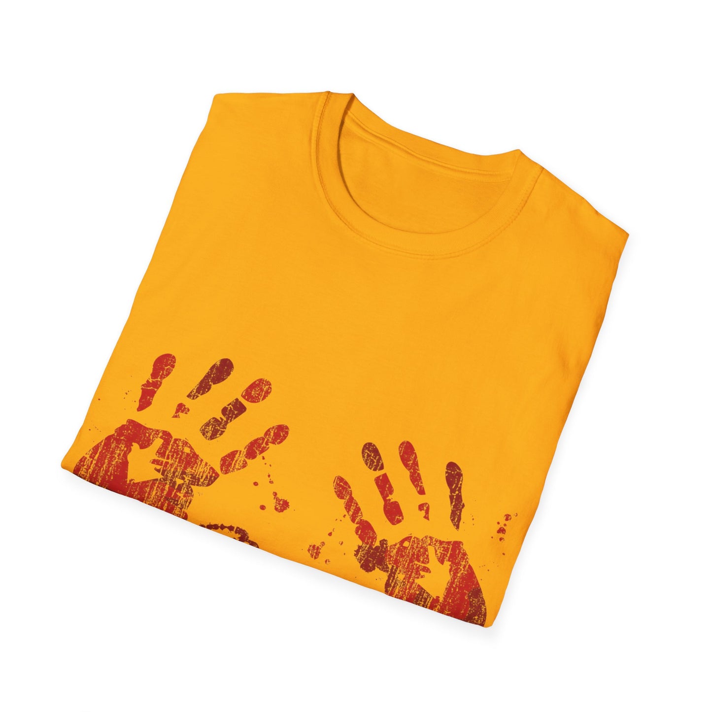 Bloody Handprints Unisex T-Shirt, Halloween Costume Tee, Spooky Graphic Shirt, Horror Movie Apparel, Gore T-Shirt