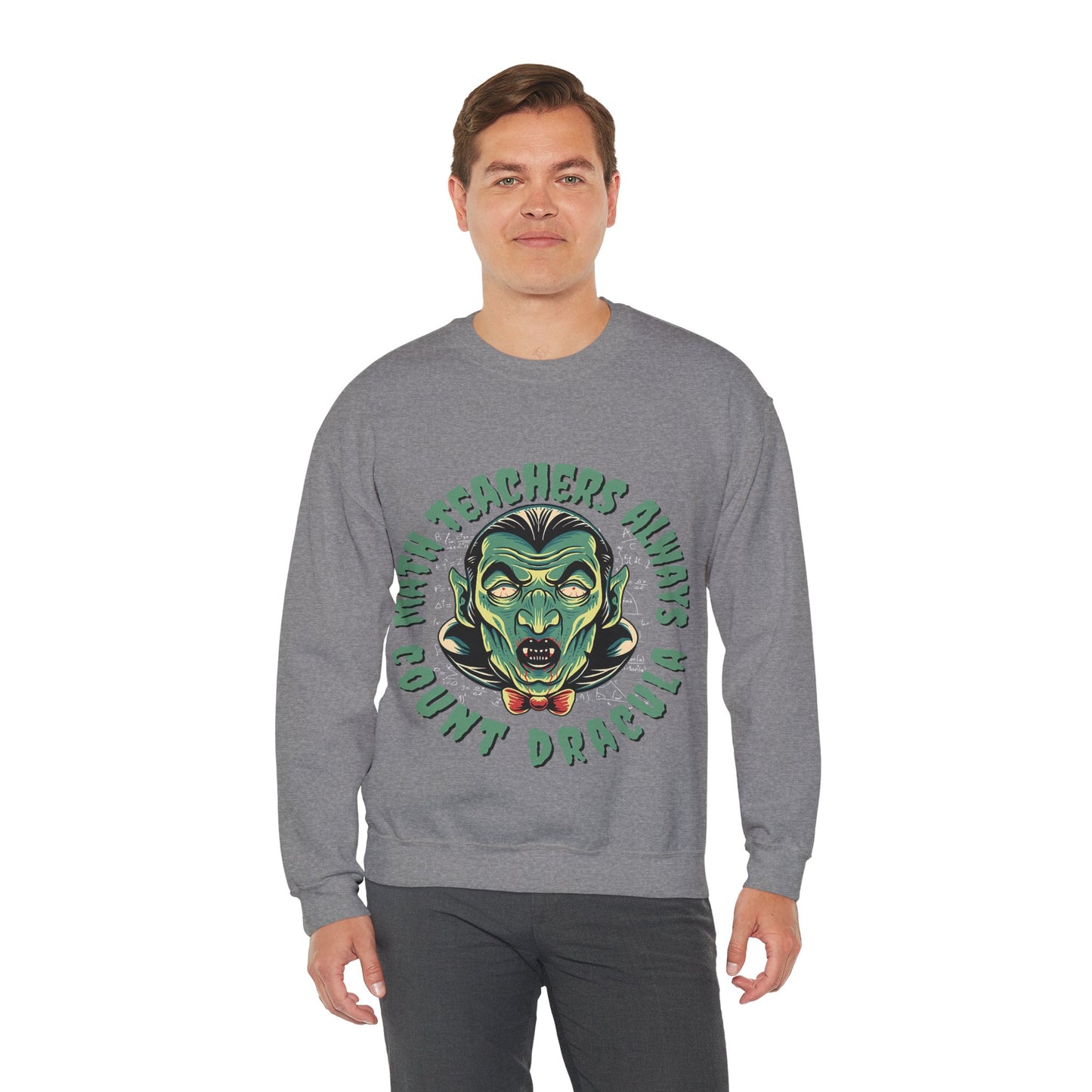 Halloween Count Dracula Sweatshirt, Unisex Crewneck for Teachers, Spooky Gift Idea, Fall Fashion, Halloween Costume