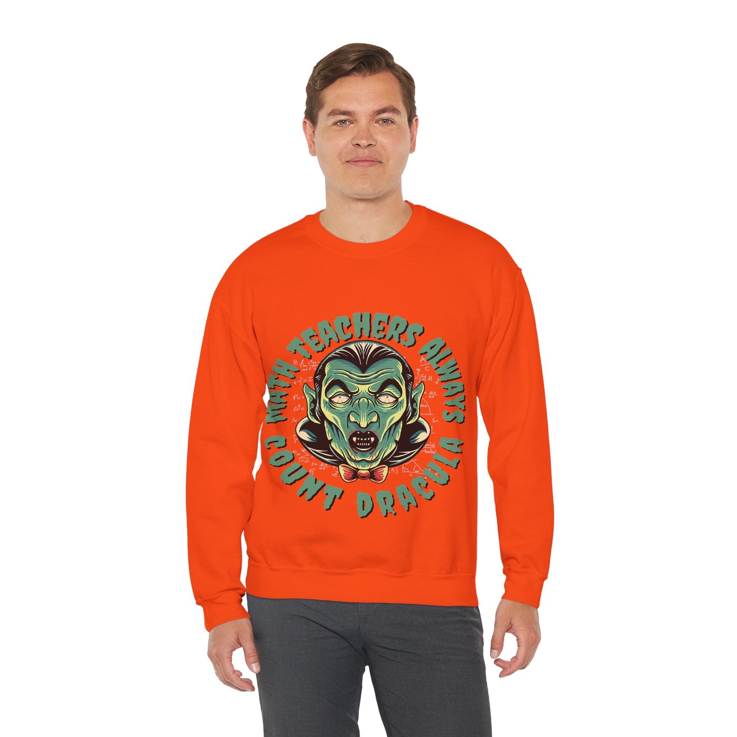 Halloween Count Dracula Sweatshirt, Unisex Crewneck for Teachers, Spooky Gift Idea, Fall Fashion, Halloween Costume