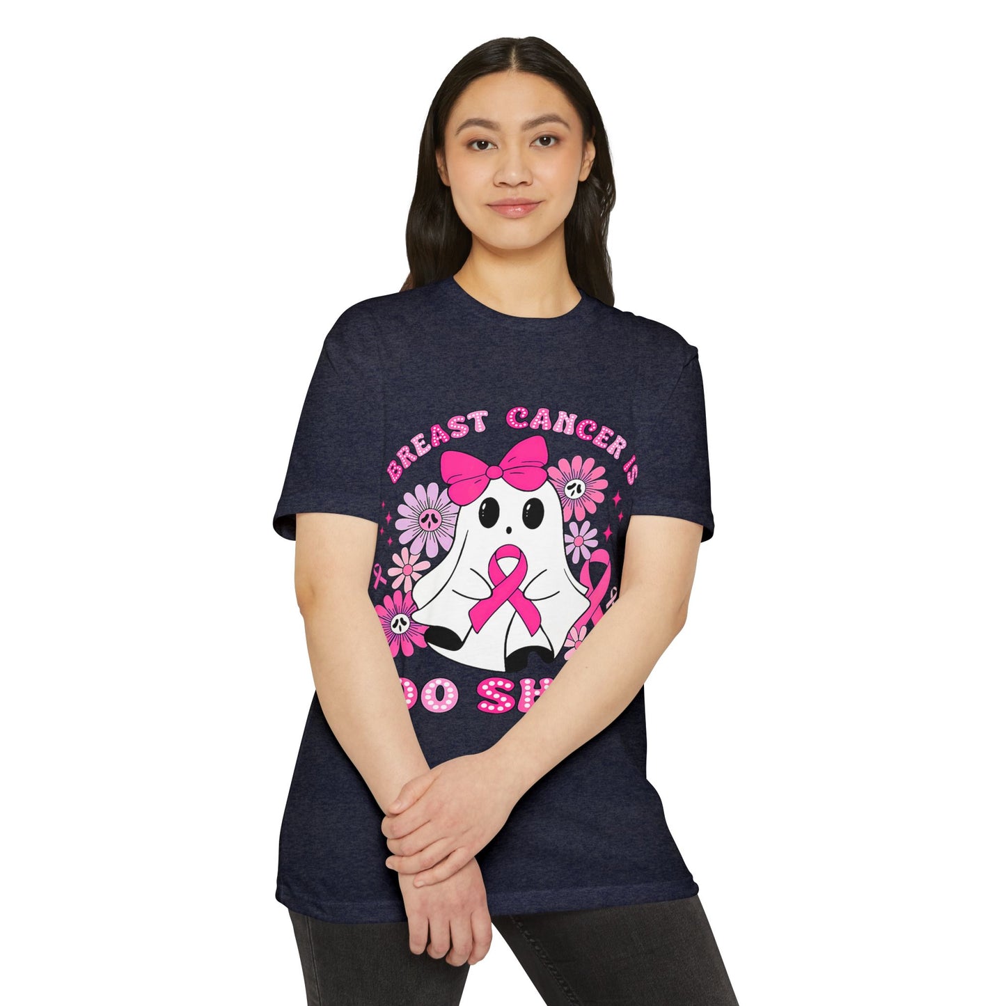 Breast Cancer Awareness Ghost T-Shirt, Unisex Tee, Halloween Shirt, Supportive Apparel, Fundraiser Gear, Boo Sheet Shirt