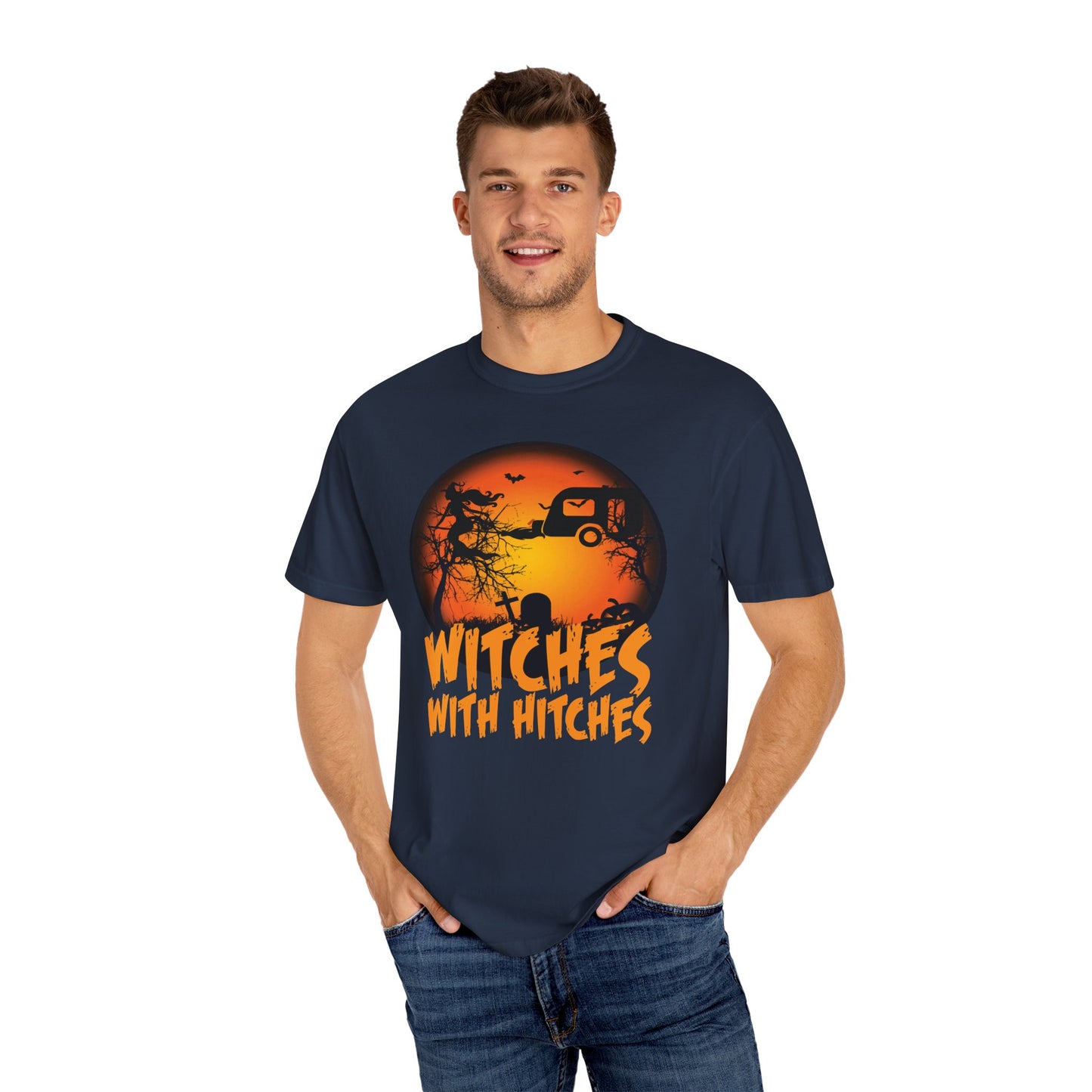 Witches with Hitches Unisex T-shirt | Halloween Apparel, Witchy Vibes, Casual Wear, Gift for Her, Festival T-shirt, Cozy Style