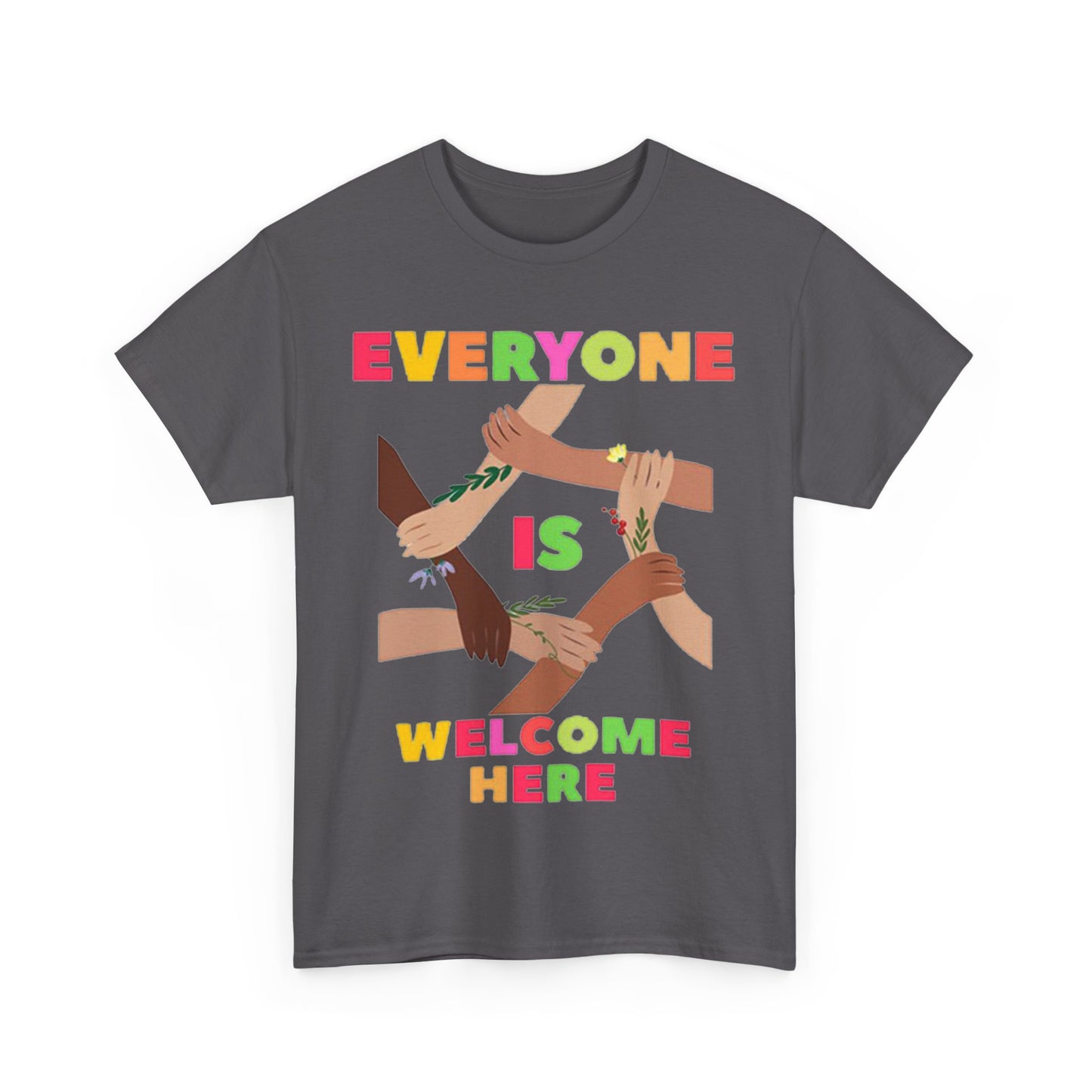 Inclusive Message Unisex Heavy Cotton Tee, Equality Shirt, Diversity Tee, Gift for Friends, Community Wear, Pride Apparel