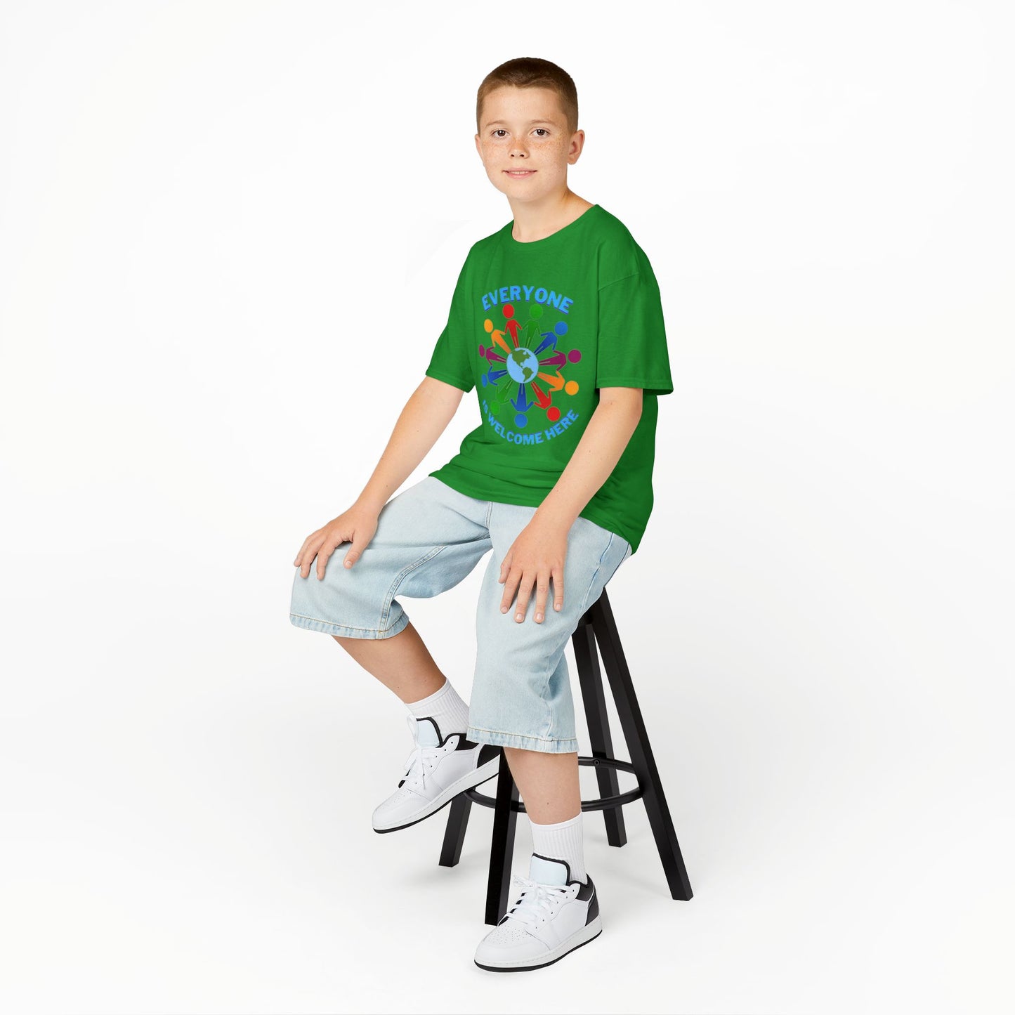 Inclusive Kids Tee - Everyone is Welcome Here, Rainbow T-Shirt, Kids Equality Wear, Unity Apparel, Diversity Gift, Positive Message Top