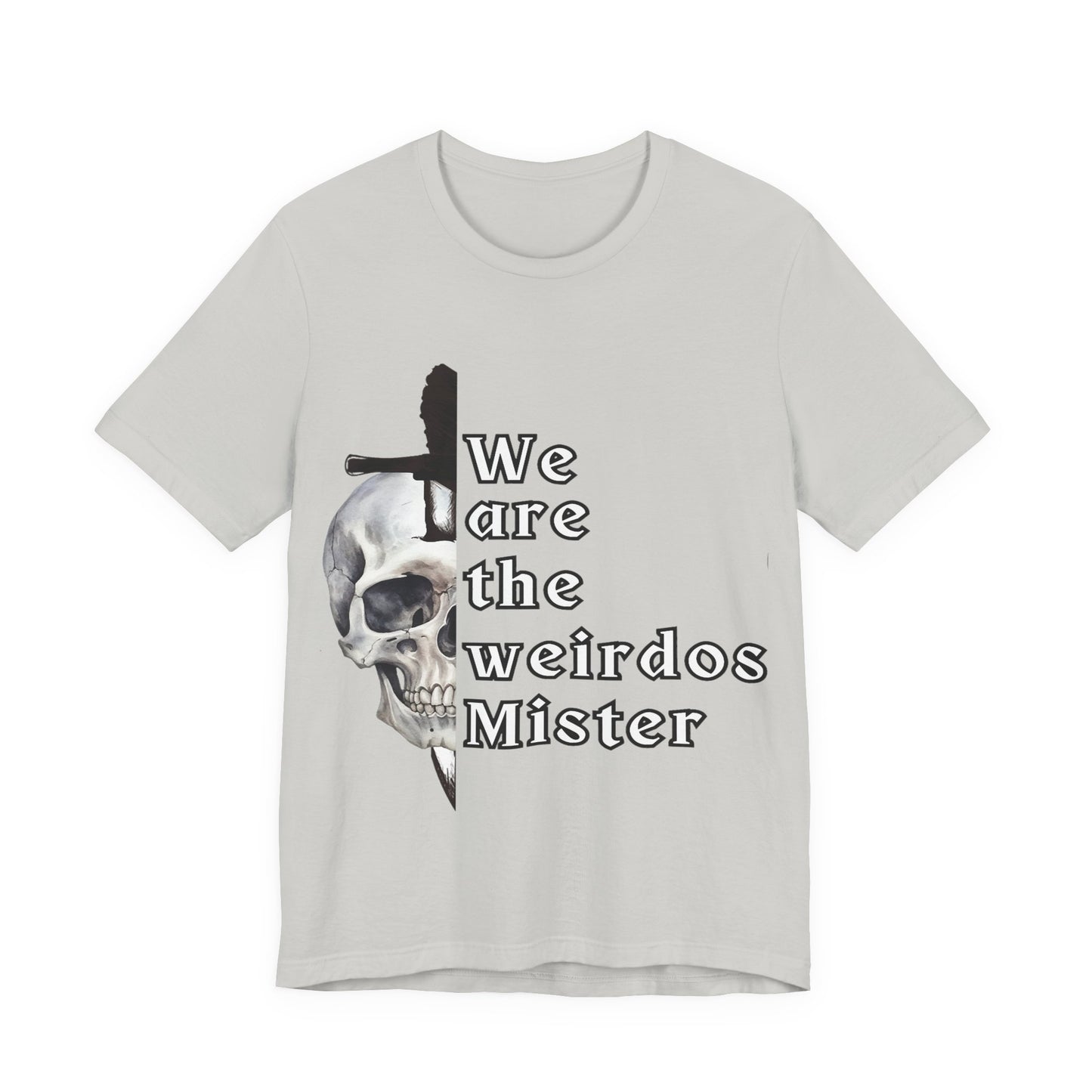 Skull Graphic Tee - Unisex Jersey Short Sleeve Shirt for Halloween, Occasions, Trendy Wear, Gift for Weirdos, Casual Style