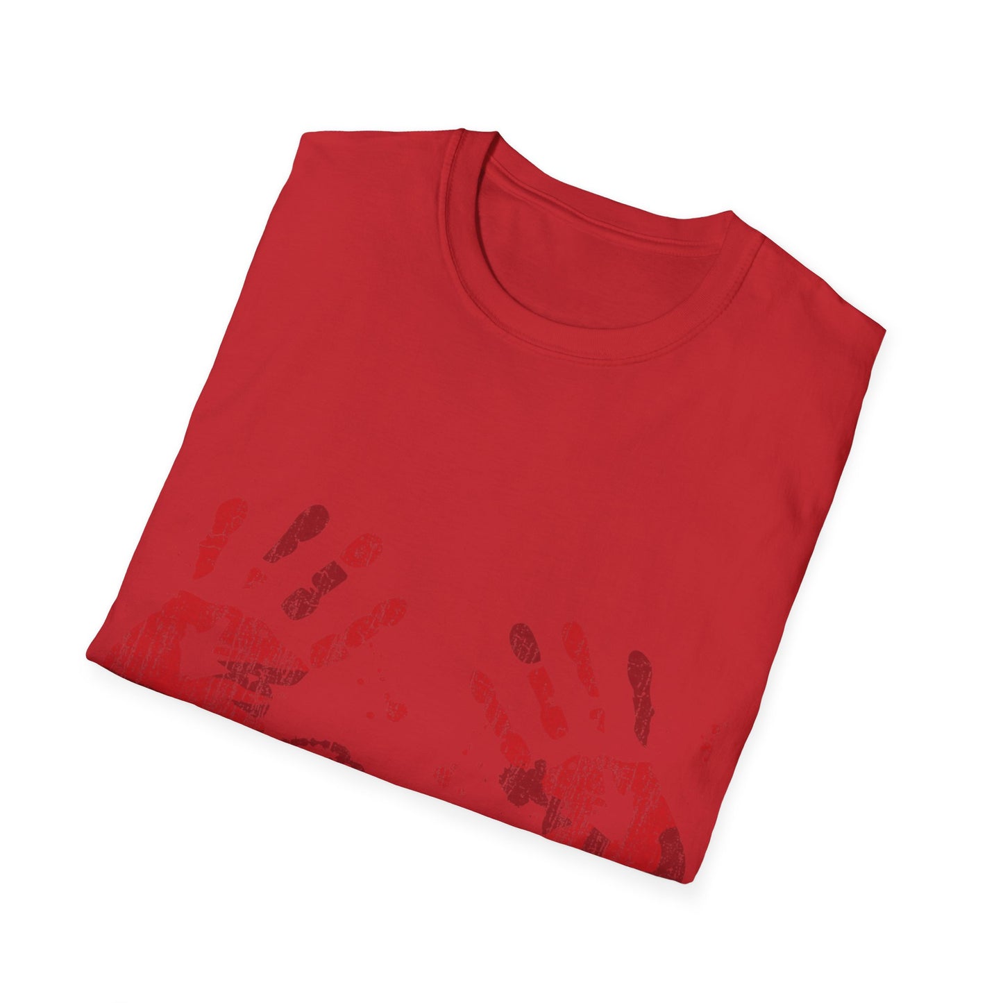 Bloody Handprints Unisex T-Shirt, Halloween Costume Tee, Spooky Graphic Shirt, Horror Movie Apparel, Gore T-Shirt