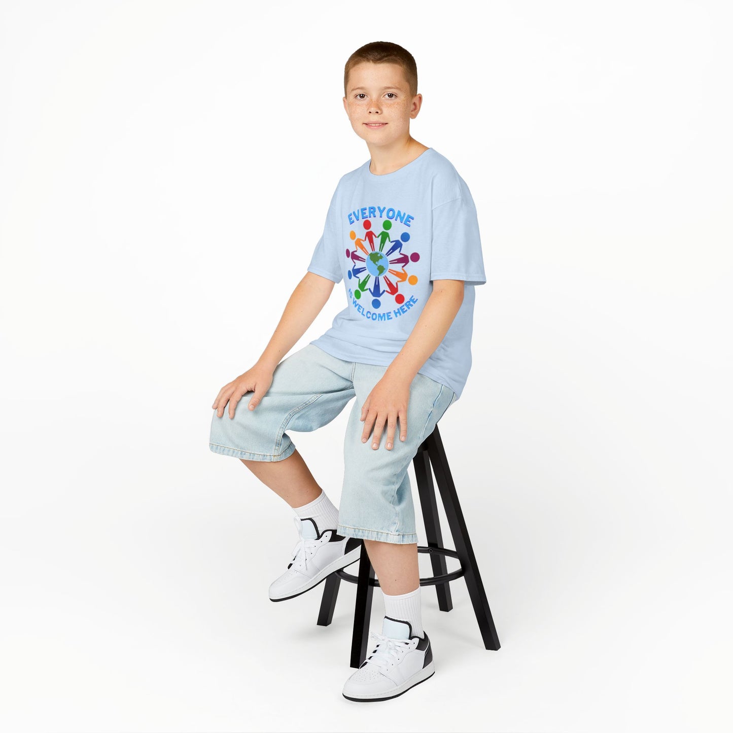 Inclusive Kids Tee - Everyone is Welcome Here, Rainbow T-Shirt, Kids Equality Wear, Unity Apparel, Diversity Gift, Positive Message Top