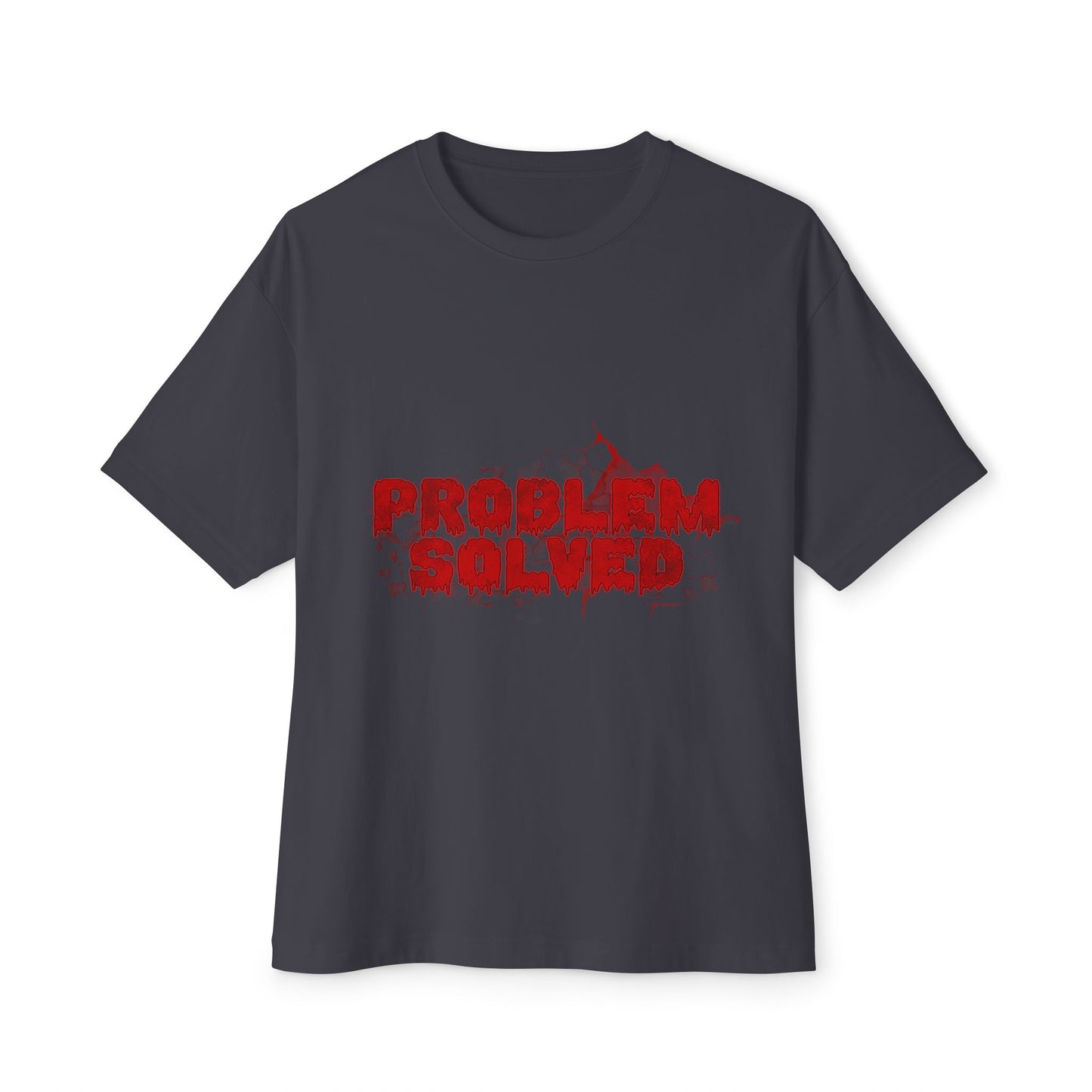 Unisex Boxy Tee - "Problem Solved" Funny Graphic Shirt for Everyday Wear, Gift for Friends, Casual Style, Comfortable Tee, Humor Apparel