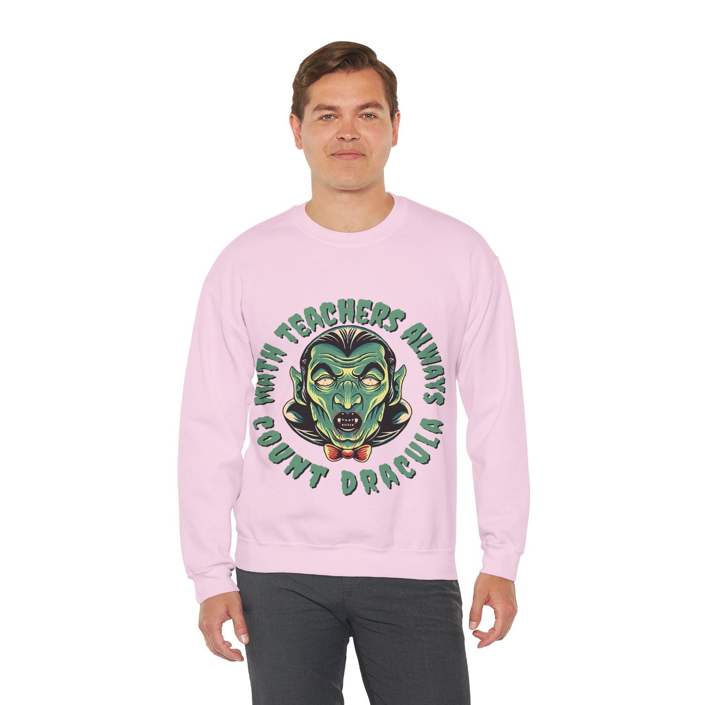 Halloween Count Dracula Sweatshirt, Unisex Crewneck for Teachers, Spooky Gift Idea, Fall Fashion, Halloween Costume