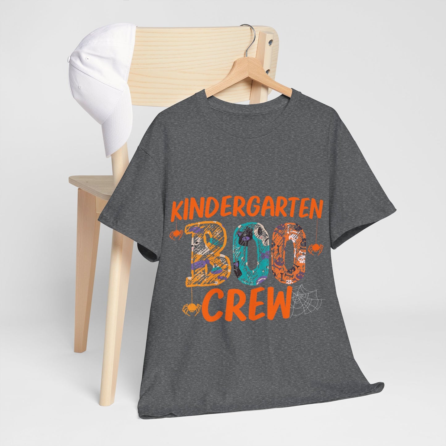Kindergarten Boo Crew Tee, Unisex Cotton T-Shirt for Teachers, Class Parties, Halloween Costume, Fun School Spirit Wear, Gift for Kids