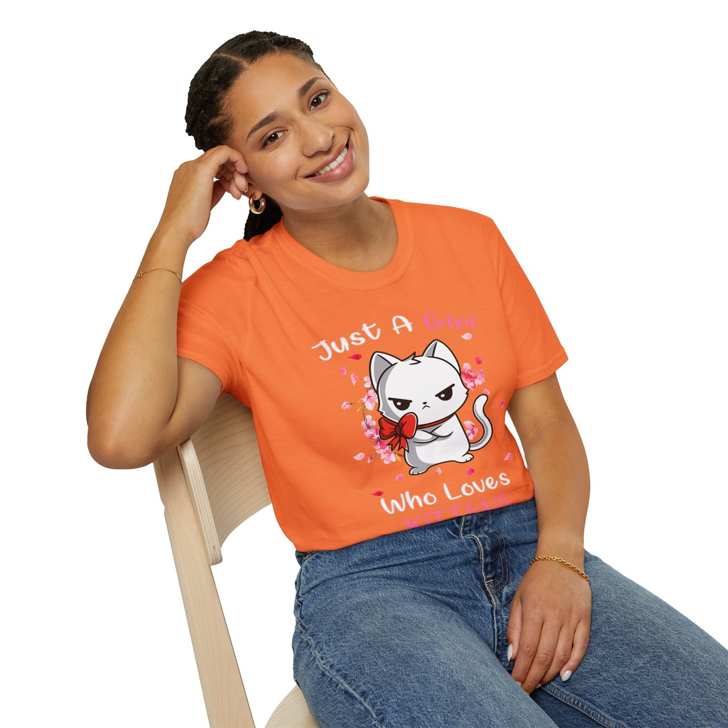 Cute Kittens Graphic Tee, Unisex Softstyle T-Shirt for Cat Lovers, Gift for Birthdays, Valentine's Day, Casual Wear, Animal Lovers