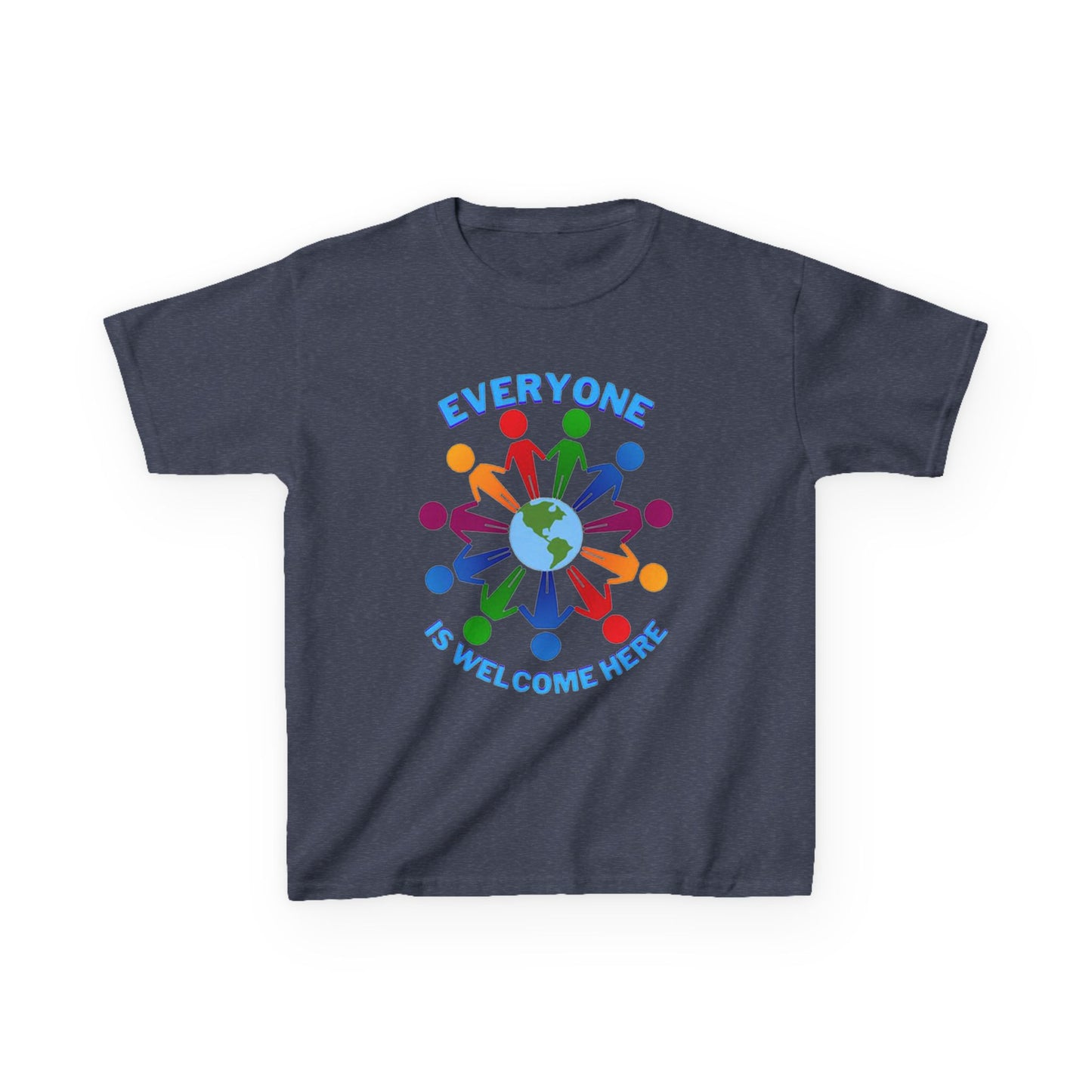 Inclusive Kids Tee - Everyone is Welcome Here, Rainbow T-Shirt, Kids Equality Wear, Unity Apparel, Diversity Gift, Positive Message Top