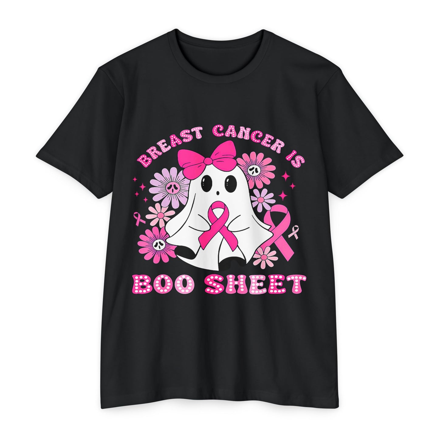 Breast Cancer Awareness Ghost T-Shirt, Unisex Tee, Halloween Shirt, Supportive Apparel, Fundraiser Gear, Boo Sheet Shirt
