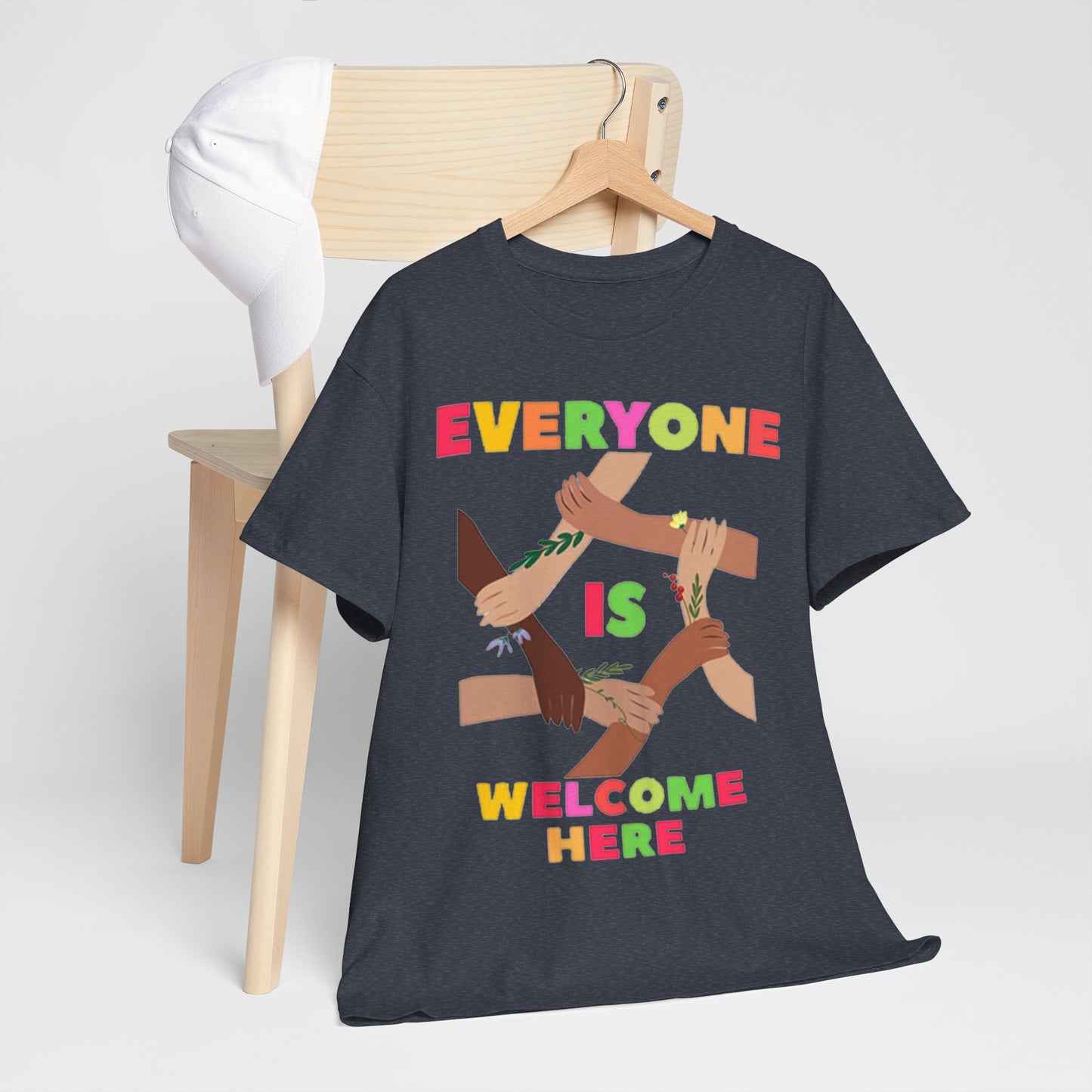 Inclusive Message Unisex Heavy Cotton Tee, Equality Shirt, Diversity Tee, Gift for Friends, Community Wear, Pride Apparel
