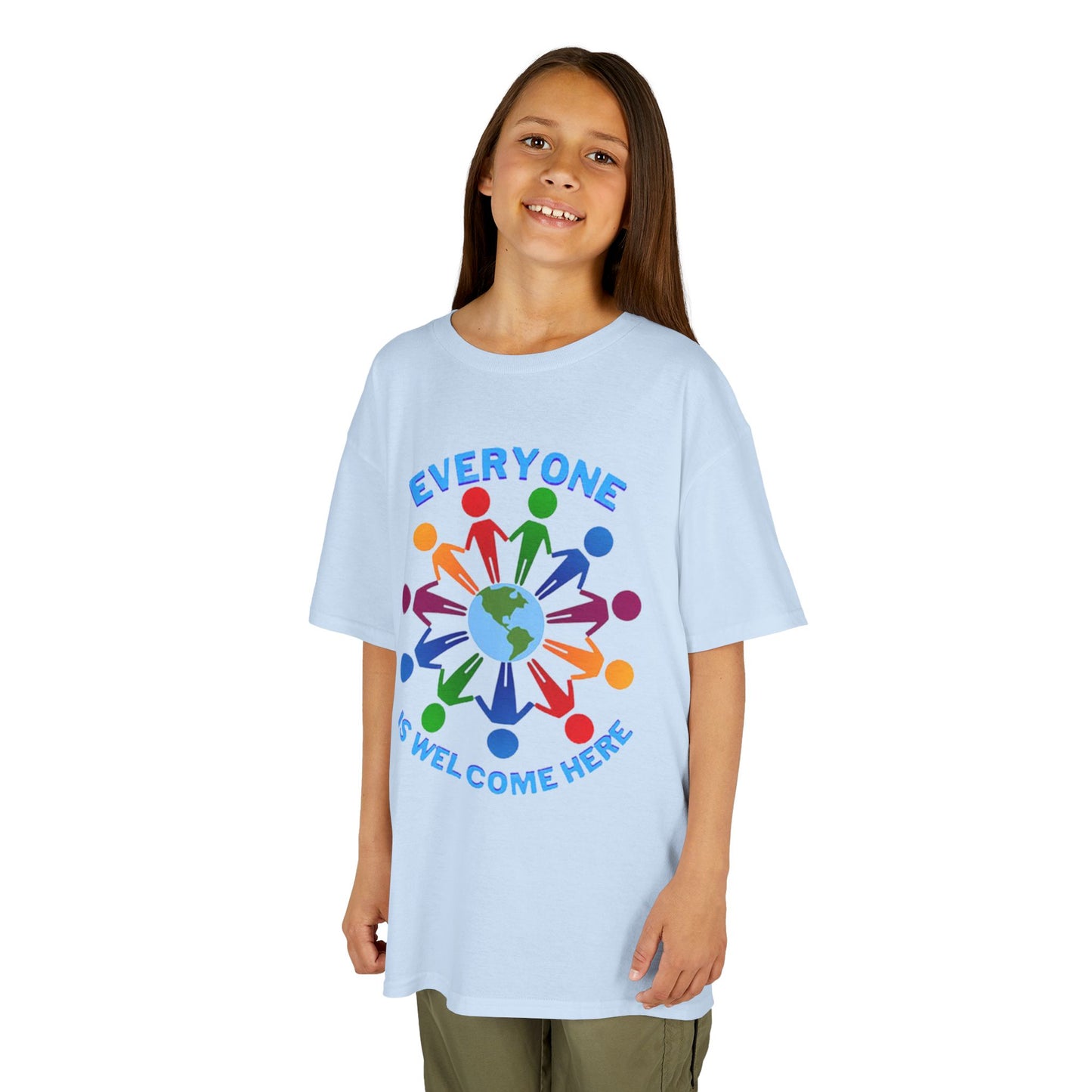 Inclusive Kids Tee - Everyone is Welcome Here, Rainbow T-Shirt, Kids Equality Wear, Unity Apparel, Diversity Gift, Positive Message Top