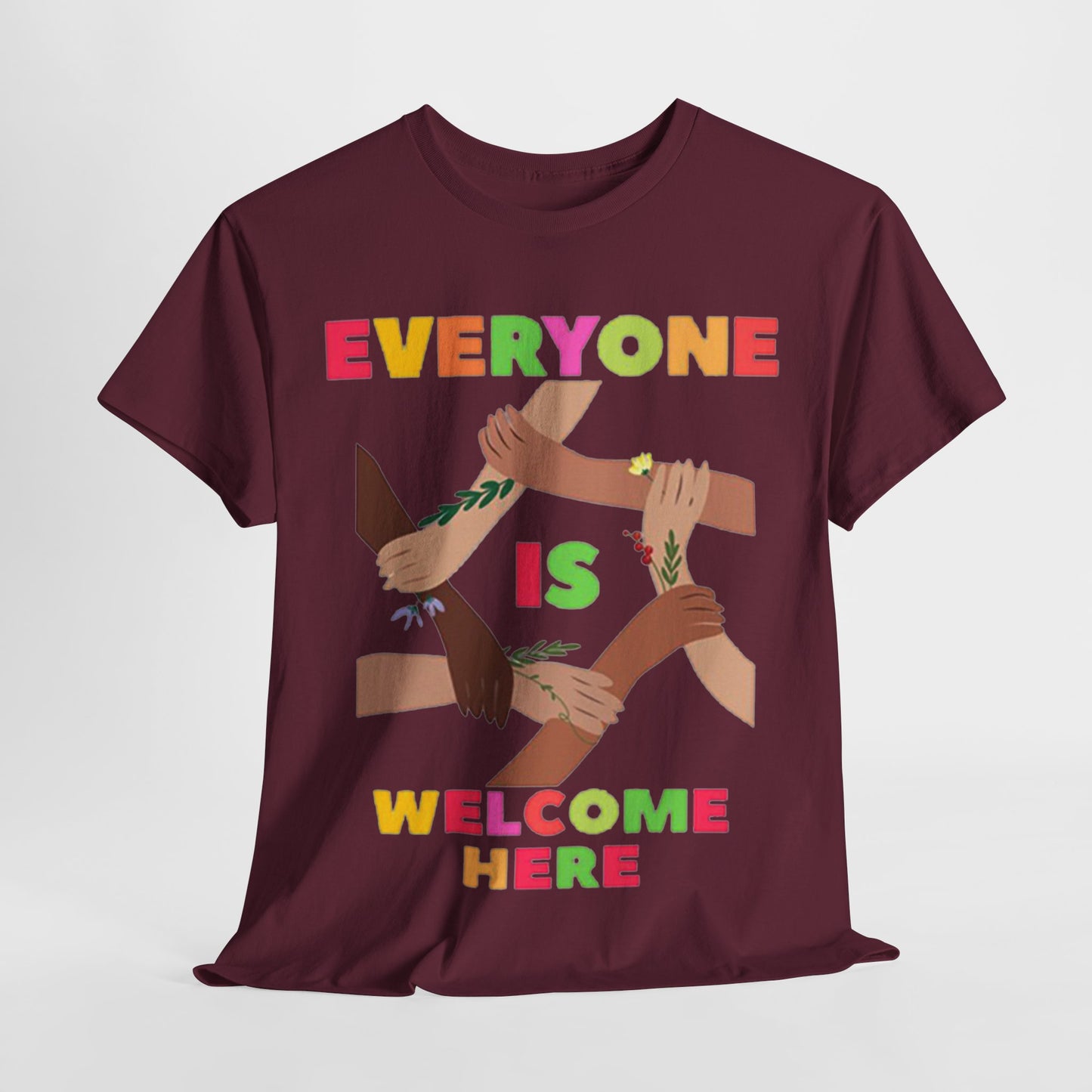 Inclusive Message Unisex Heavy Cotton Tee, Equality Shirt, Diversity Tee, Gift for Friends, Community Wear, Pride Apparel