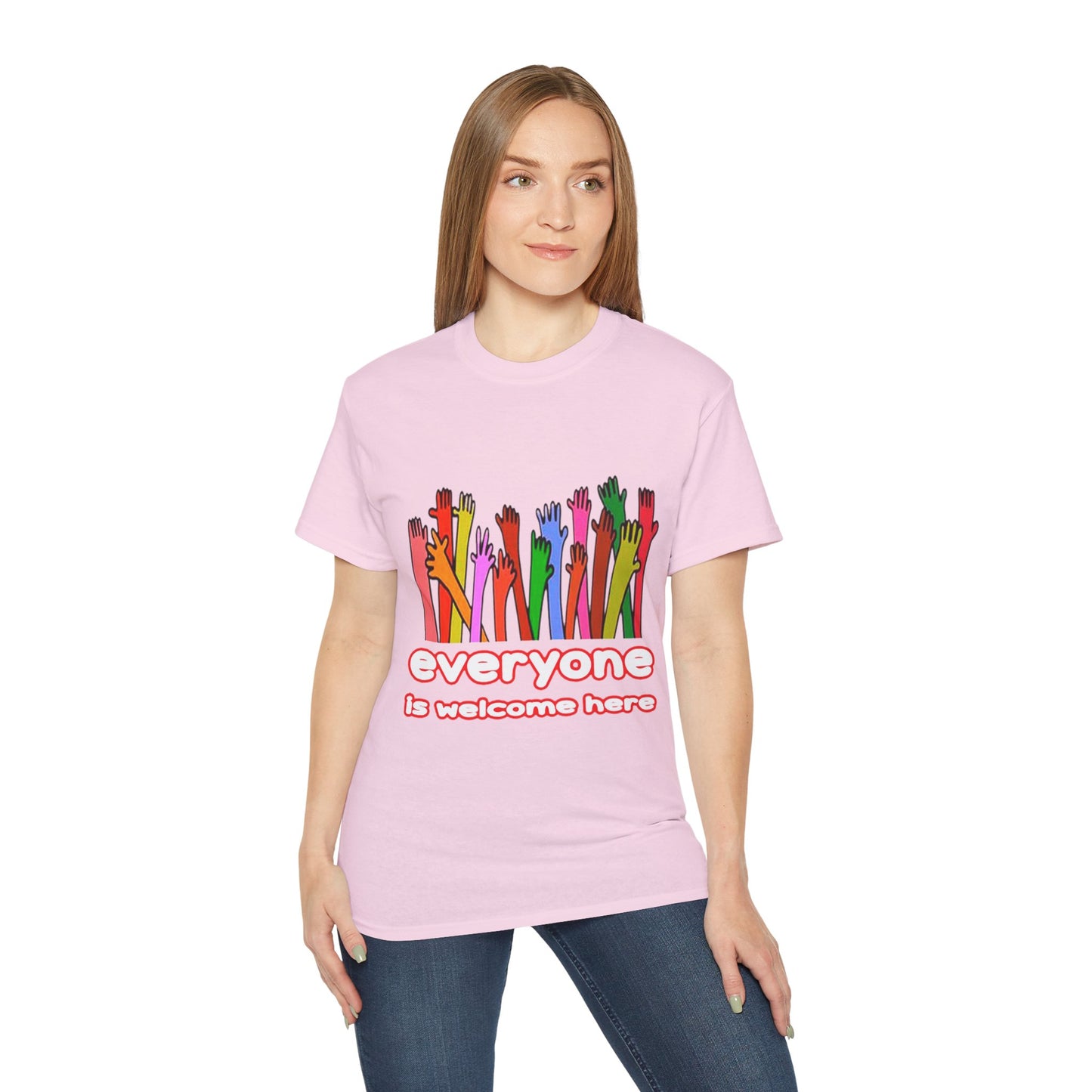 Inclusive Vibes Tee, Everyone is Welcome Here T-Shirt, Unity Tee, Proud Ally Shirt, Colorful Art Tee, Comfortable Cotton T-Shirt