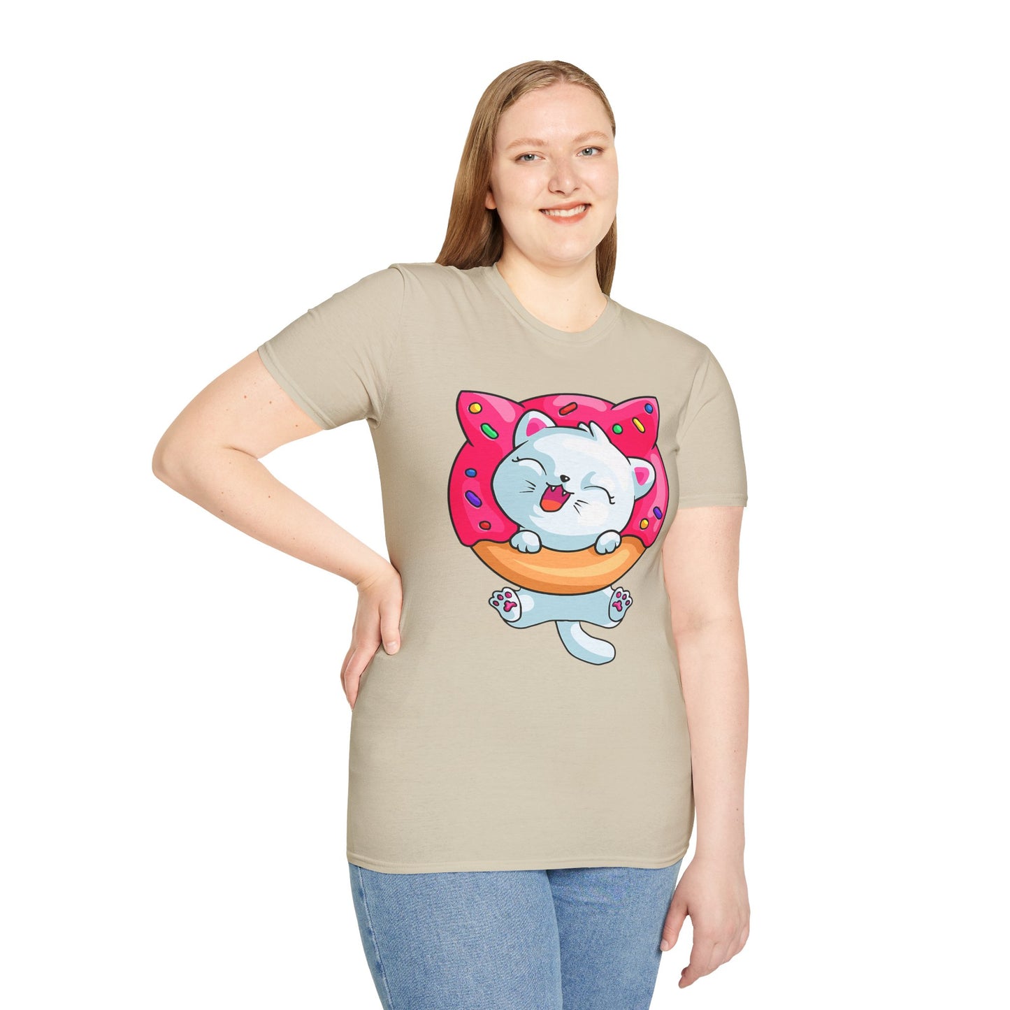 Cute Cat with Donut Unisex T-Shirt, Adorable Pet Lover Gift, Fun Summer Wear, Trendy Graphic Tee, Perfect for Birthdays, Casual Days, [...]