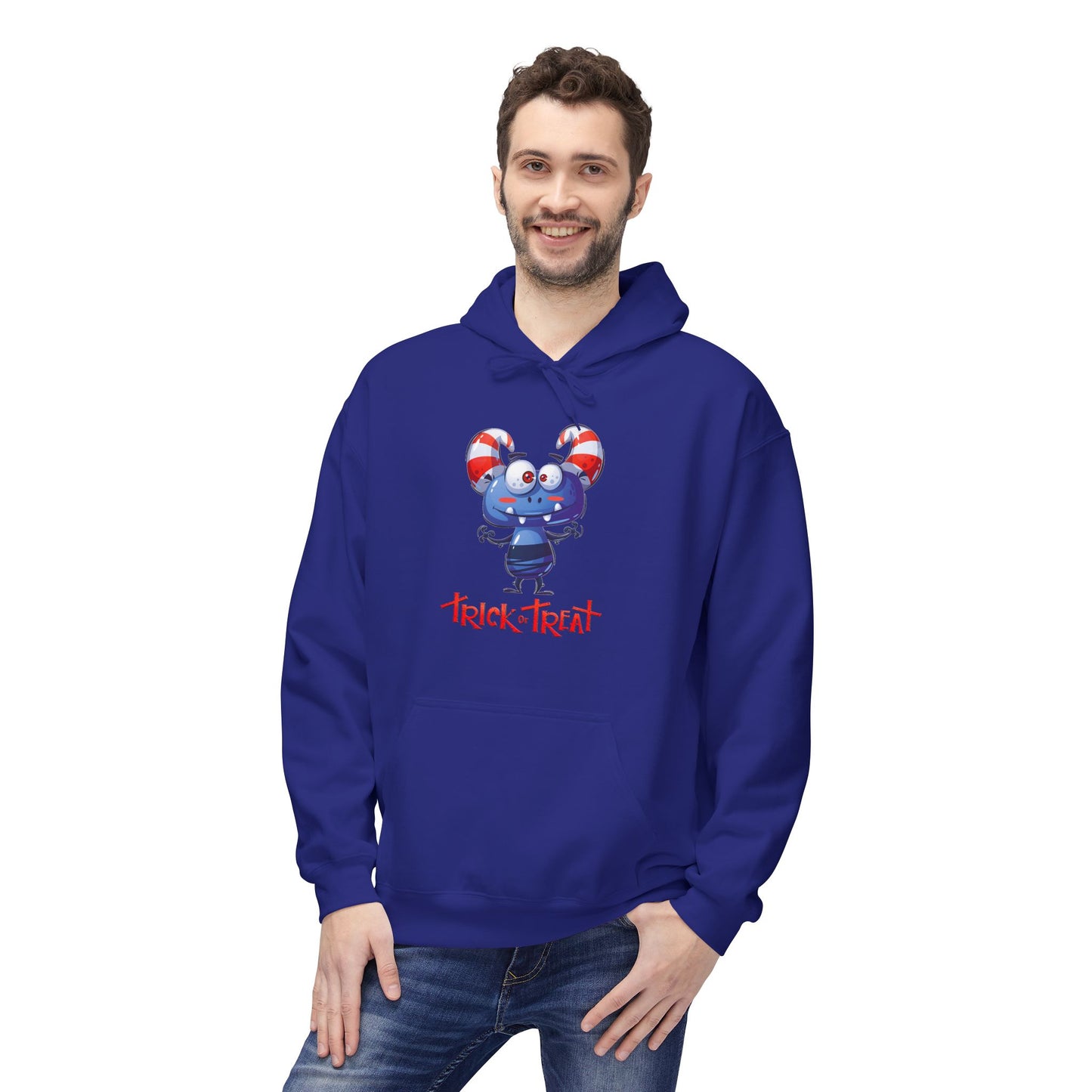 Halloween Trick or Treat Fleece Hoodie, Cozy Fall Sweatshirt, Perfect for Kids & Adults, Seasonal Wear, Halloween Costume Addition, [...]
