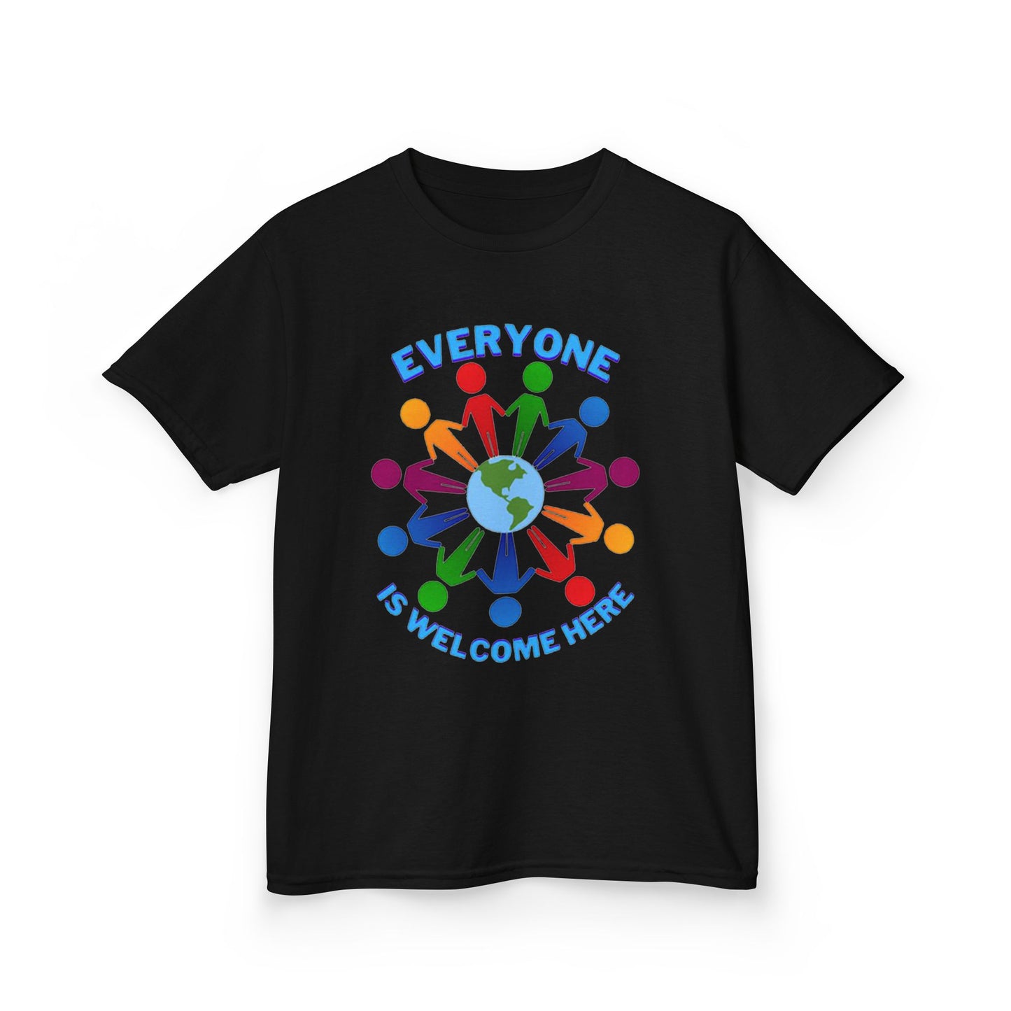 Inclusive Kids Tee - Everyone is Welcome Here, Rainbow T-Shirt, Kids Equality Wear, Unity Apparel, Diversity Gift, Positive Message Top