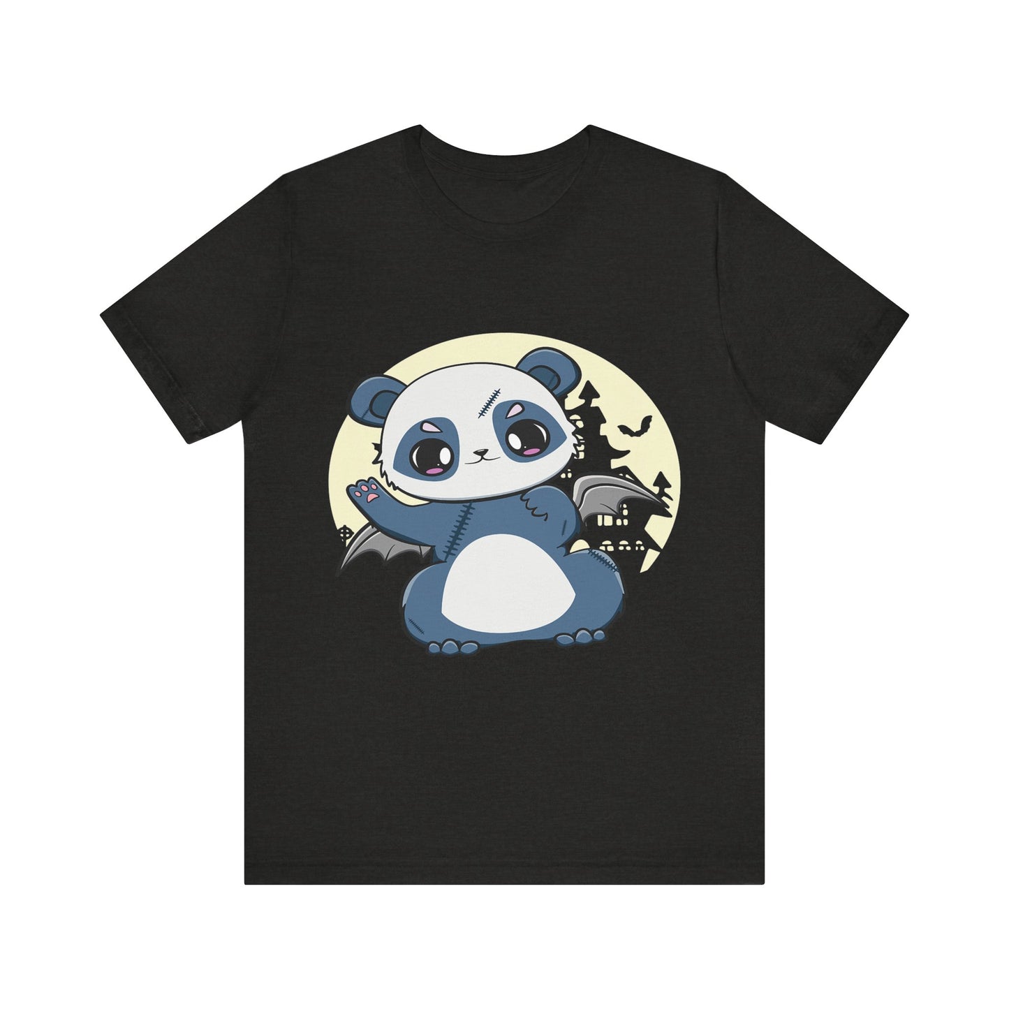 Cute Panda Halloween Tee, Unisex Short Sleeve Shirt, Fun Graphic T-Shirt, Spooky Cute Apparel, Animal Lover Gift