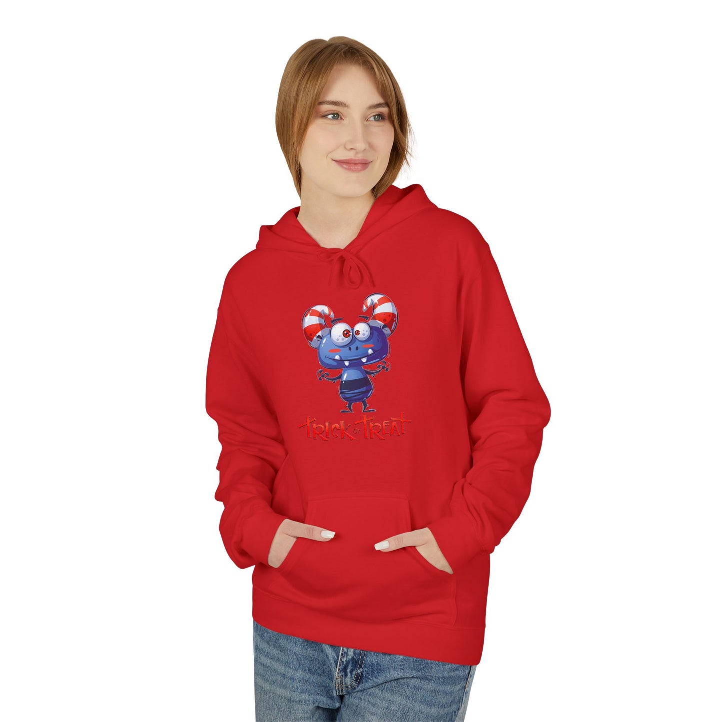 Halloween Trick or Treat Fleece Hoodie, Cozy Fall Sweatshirt, Perfect for Kids & Adults, Seasonal Wear, Halloween Costume Addition, [...]