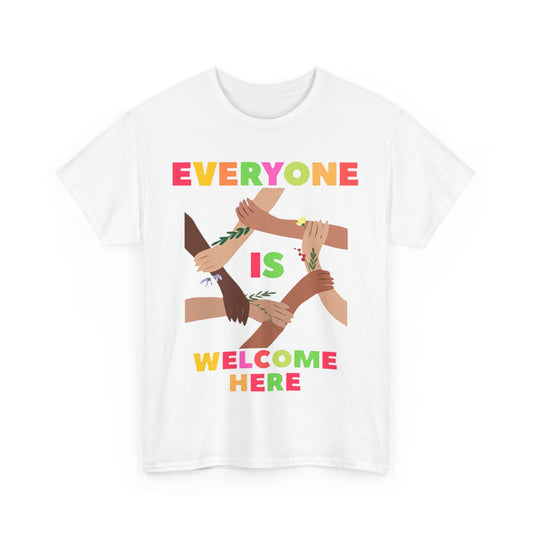 Inclusive Message Unisex Heavy Cotton Tee, Equality Shirt, Diversity Tee, Gift for Friends, Community Wear, Pride Apparel