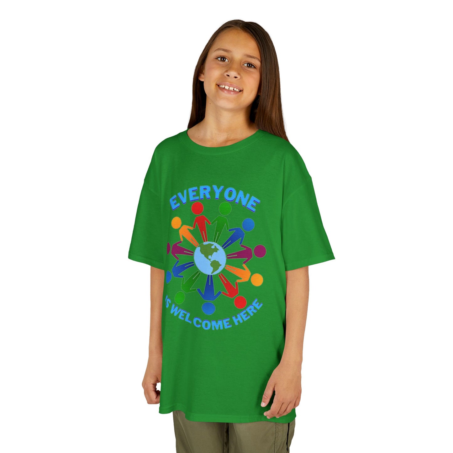 Inclusive Kids Tee - Everyone is Welcome Here, Rainbow T-Shirt, Kids Equality Wear, Unity Apparel, Diversity Gift, Positive Message Top