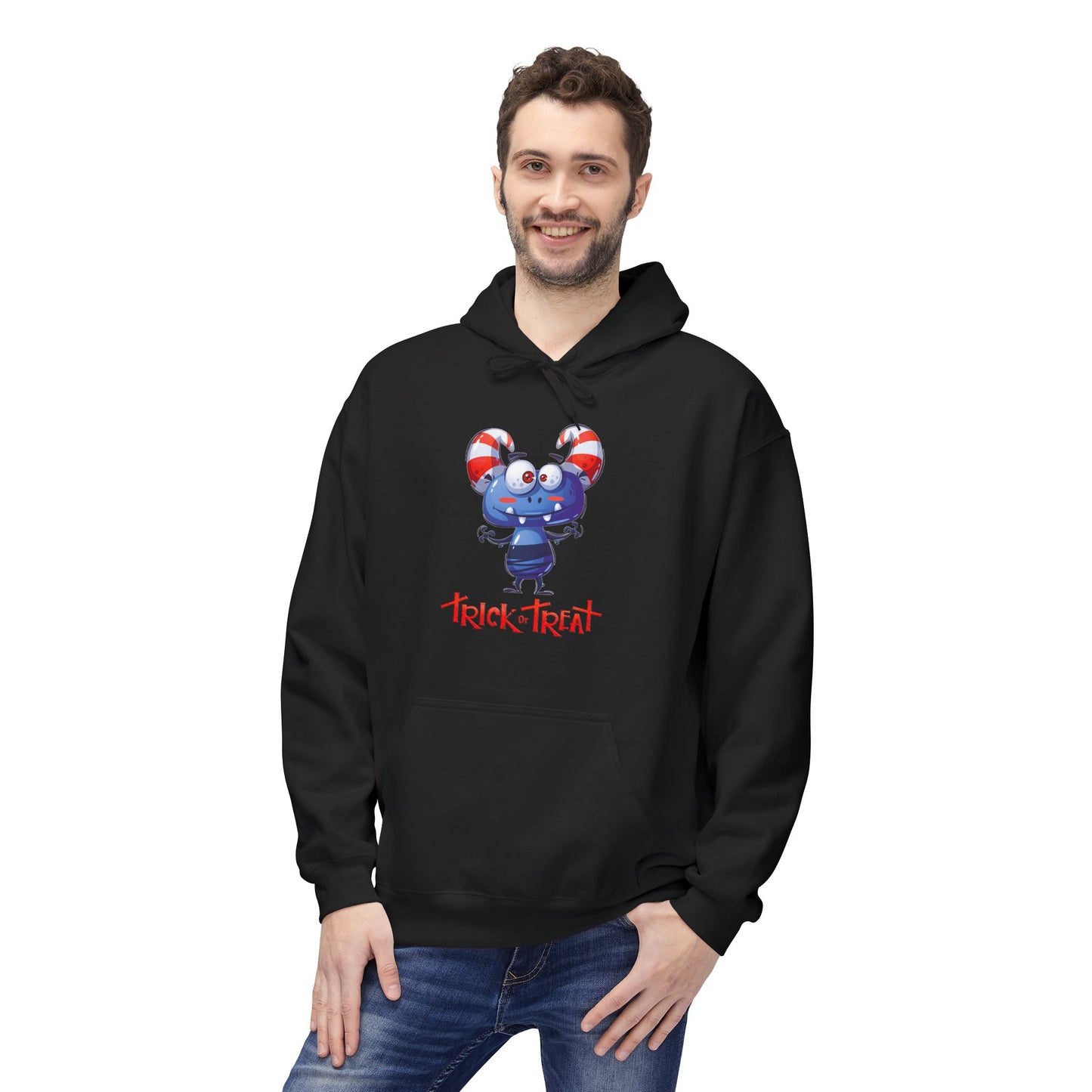 Halloween Trick or Treat Fleece Hoodie, Cozy Fall Sweatshirt, Perfect for Kids & Adults, Seasonal Wear, Halloween Costume Addition, [...]