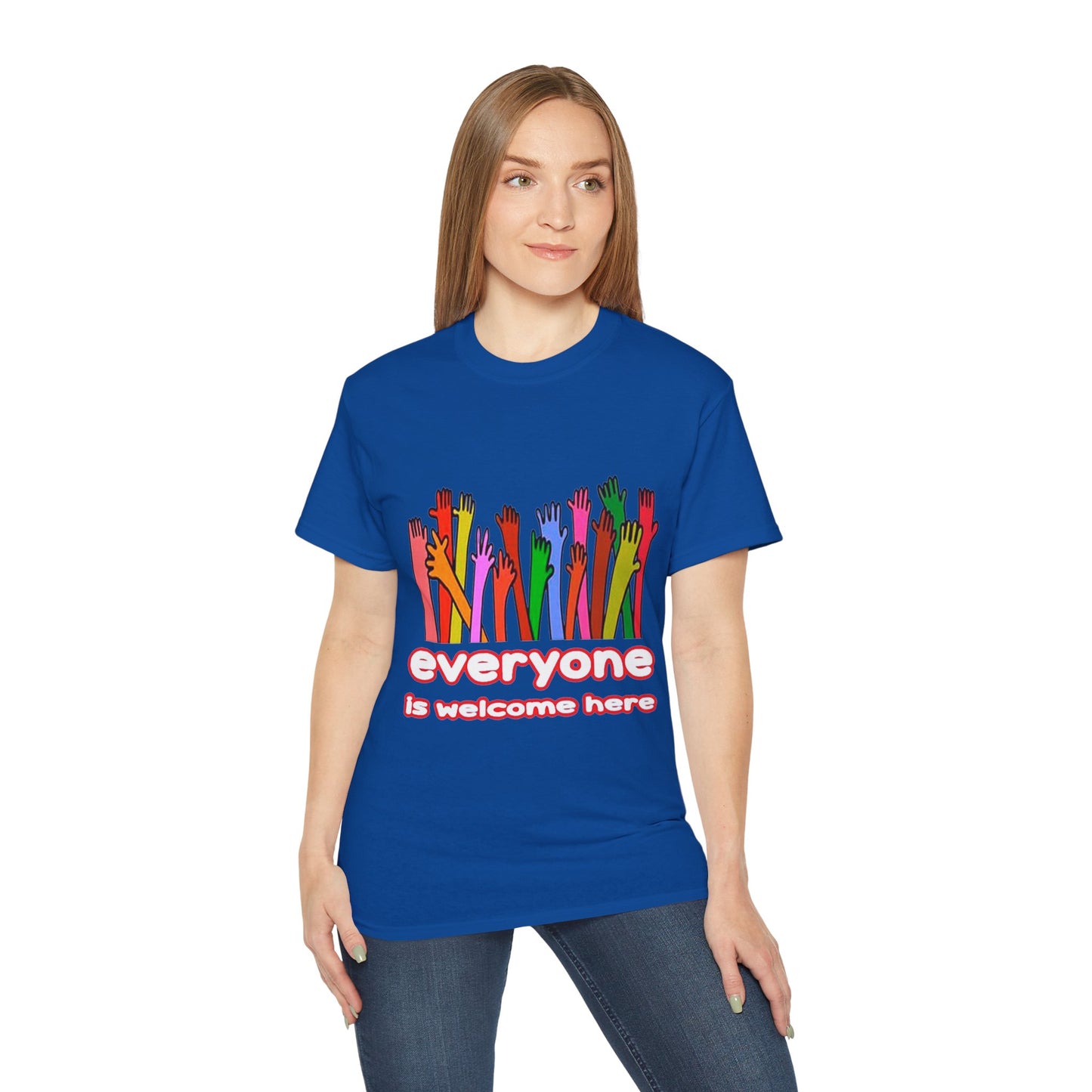 Inclusive Vibes Tee, Everyone is Welcome Here T-Shirt, Unity Tee, Proud Ally Shirt, Colorful Art Tee, Comfortable Cotton T-Shirt