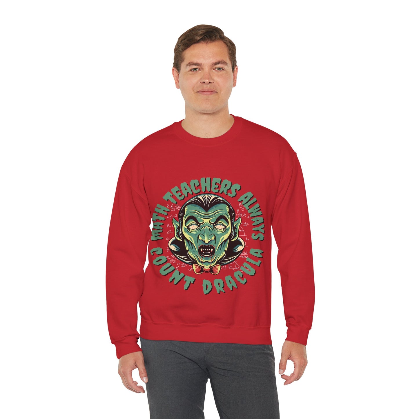 Halloween Count Dracula Sweatshirt, Unisex Crewneck for Teachers, Spooky Gift Idea, Fall Fashion, Halloween Costume