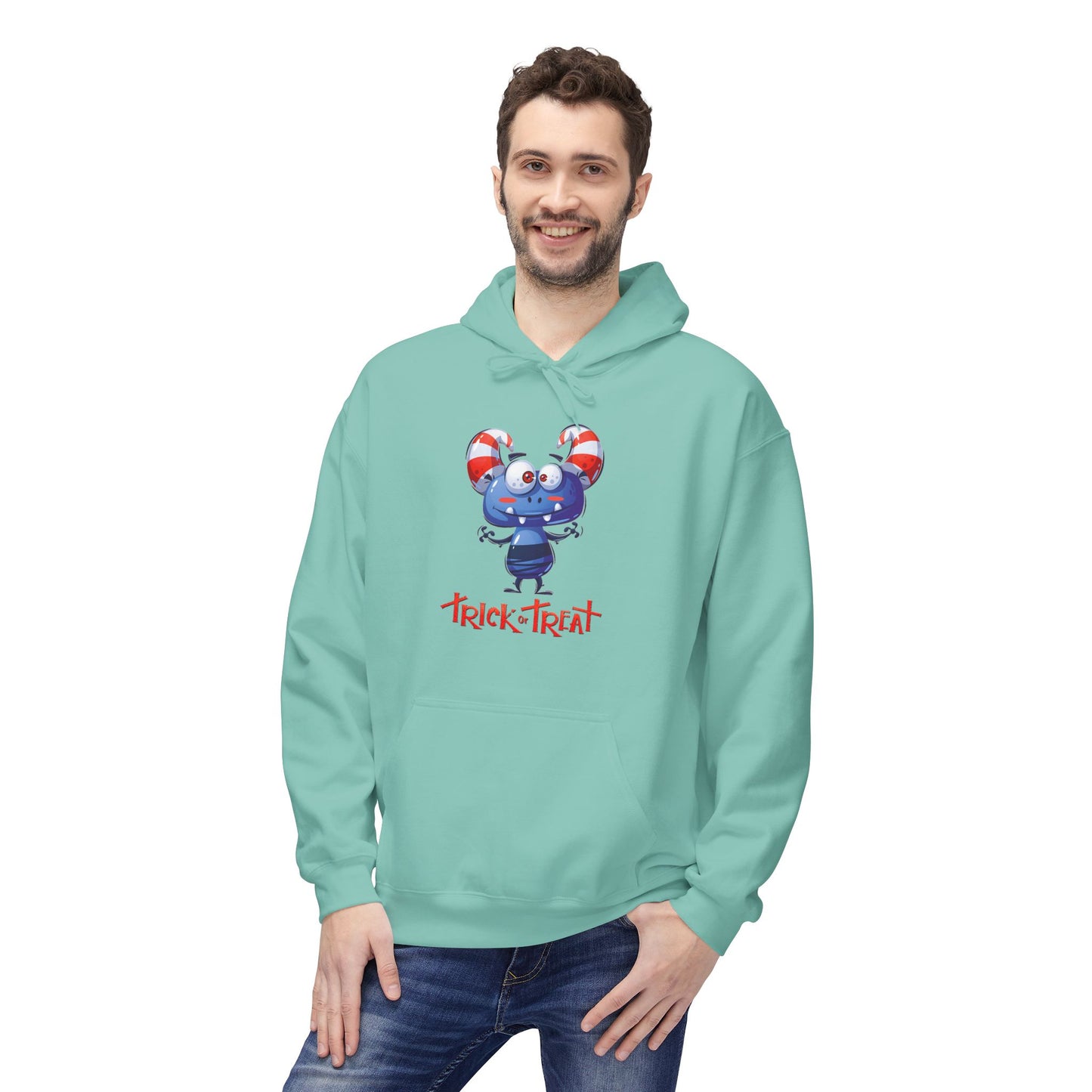 Halloween Trick or Treat Fleece Hoodie, Cozy Fall Sweatshirt, Perfect for Kids & Adults, Seasonal Wear, Halloween Costume Addition, [...]