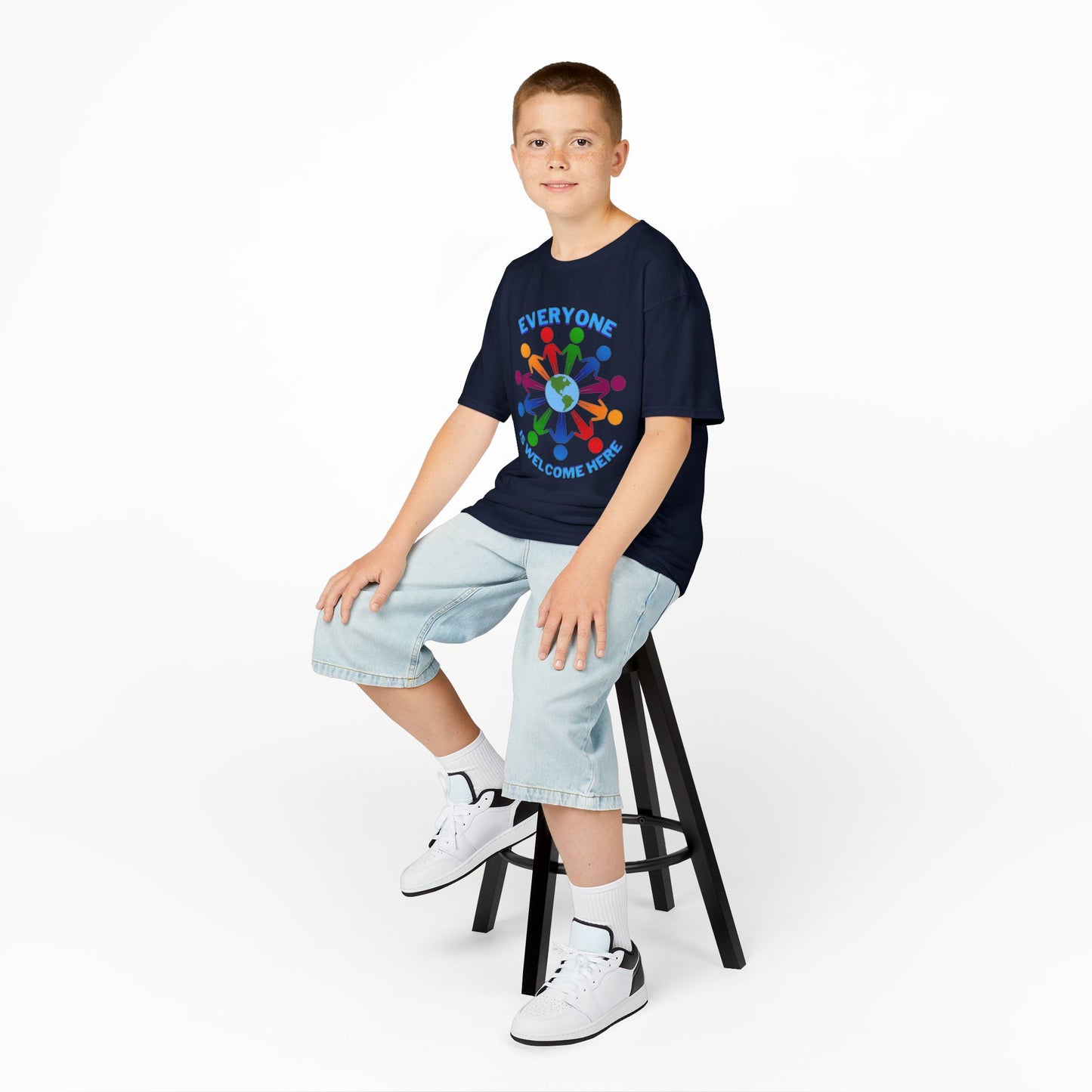 Inclusive Kids Tee - Everyone is Welcome Here, Rainbow T-Shirt, Kids Equality Wear, Unity Apparel, Diversity Gift, Positive Message Top