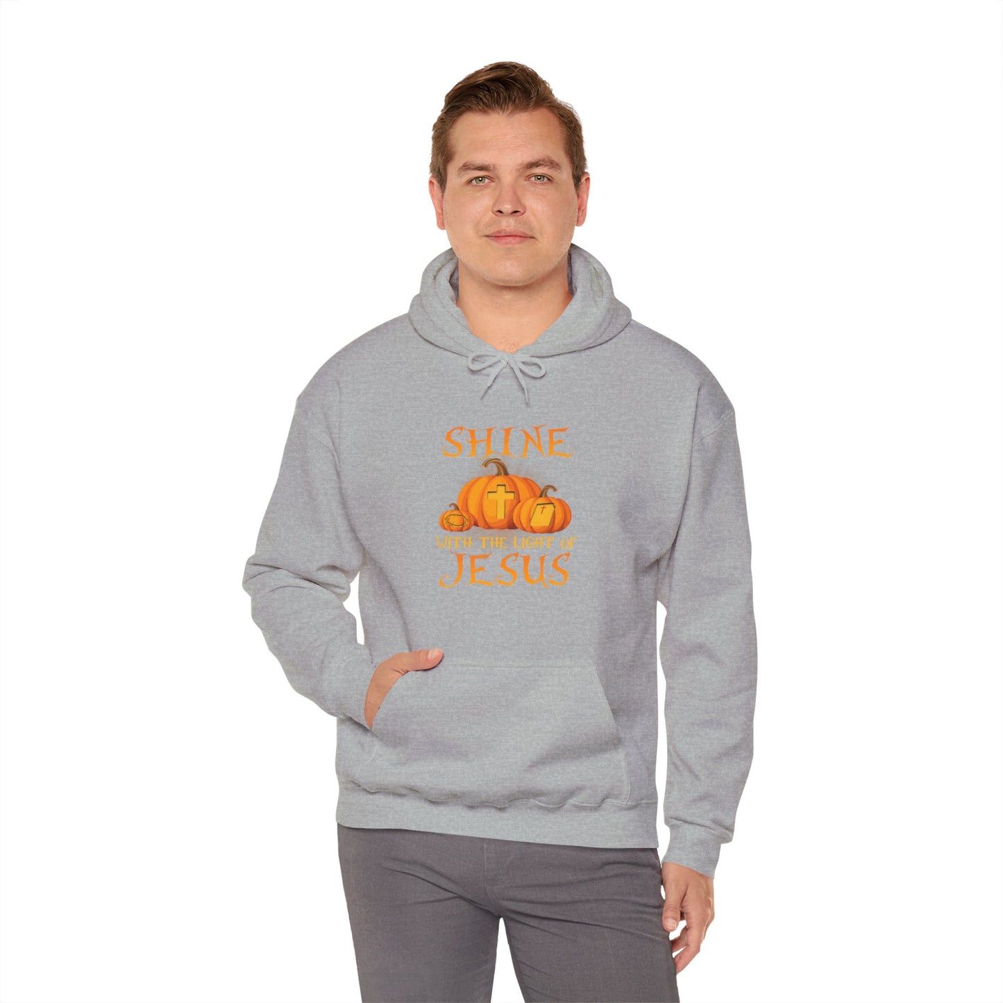 Shine in Jesus Pumpkin Sweatshirt | Fall Apparel, Christian Gift, Unisex Hoodie, Autumn Fashion, Thanksgiving Sweatshirt