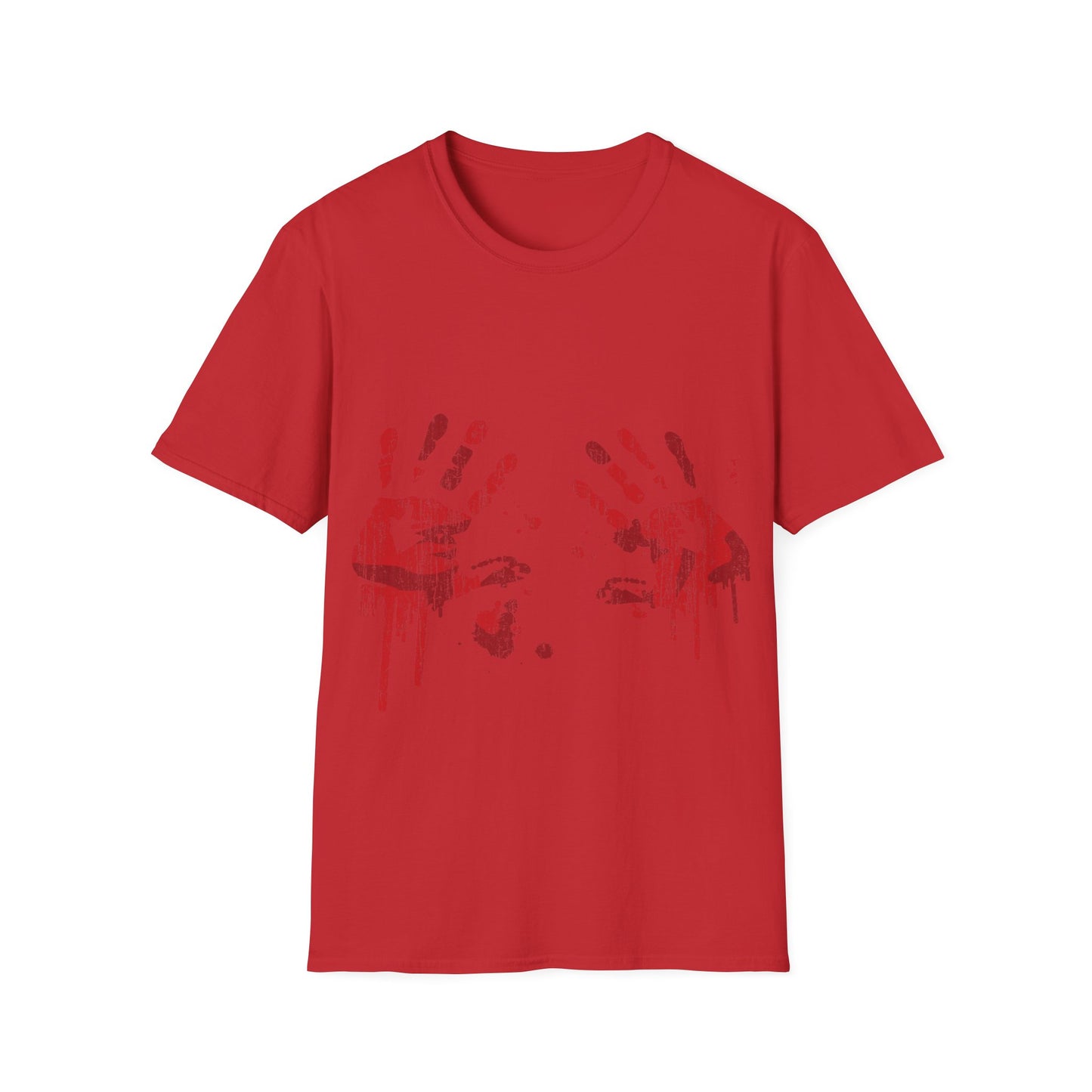 Bloody Handprints Unisex T-Shirt, Halloween Costume Tee, Spooky Graphic Shirt, Horror Movie Apparel, Gore T-Shirt