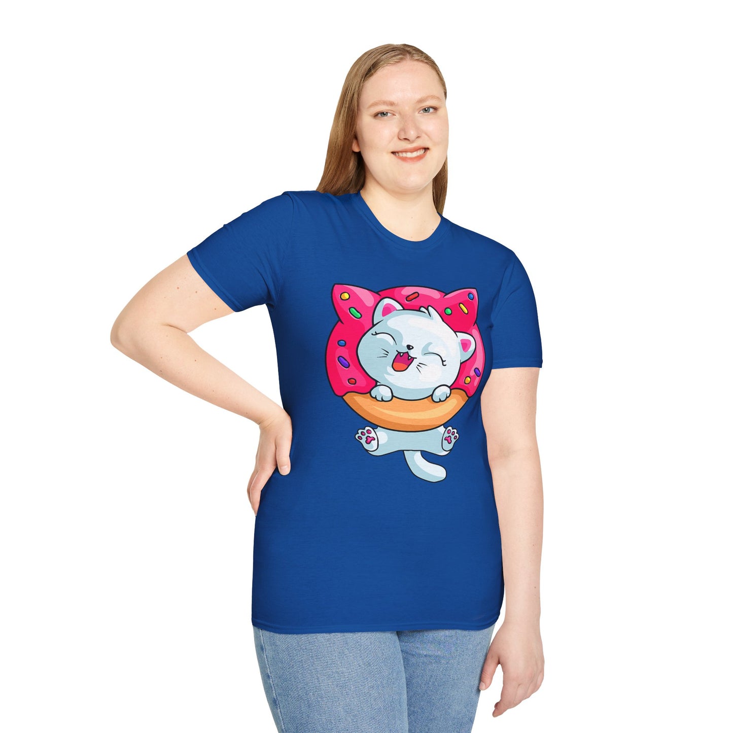 Cute Cat with Donut Unisex T-Shirt, Adorable Pet Lover Gift, Fun Summer Wear, Trendy Graphic Tee, Perfect for Birthdays, Casual Days, [...]