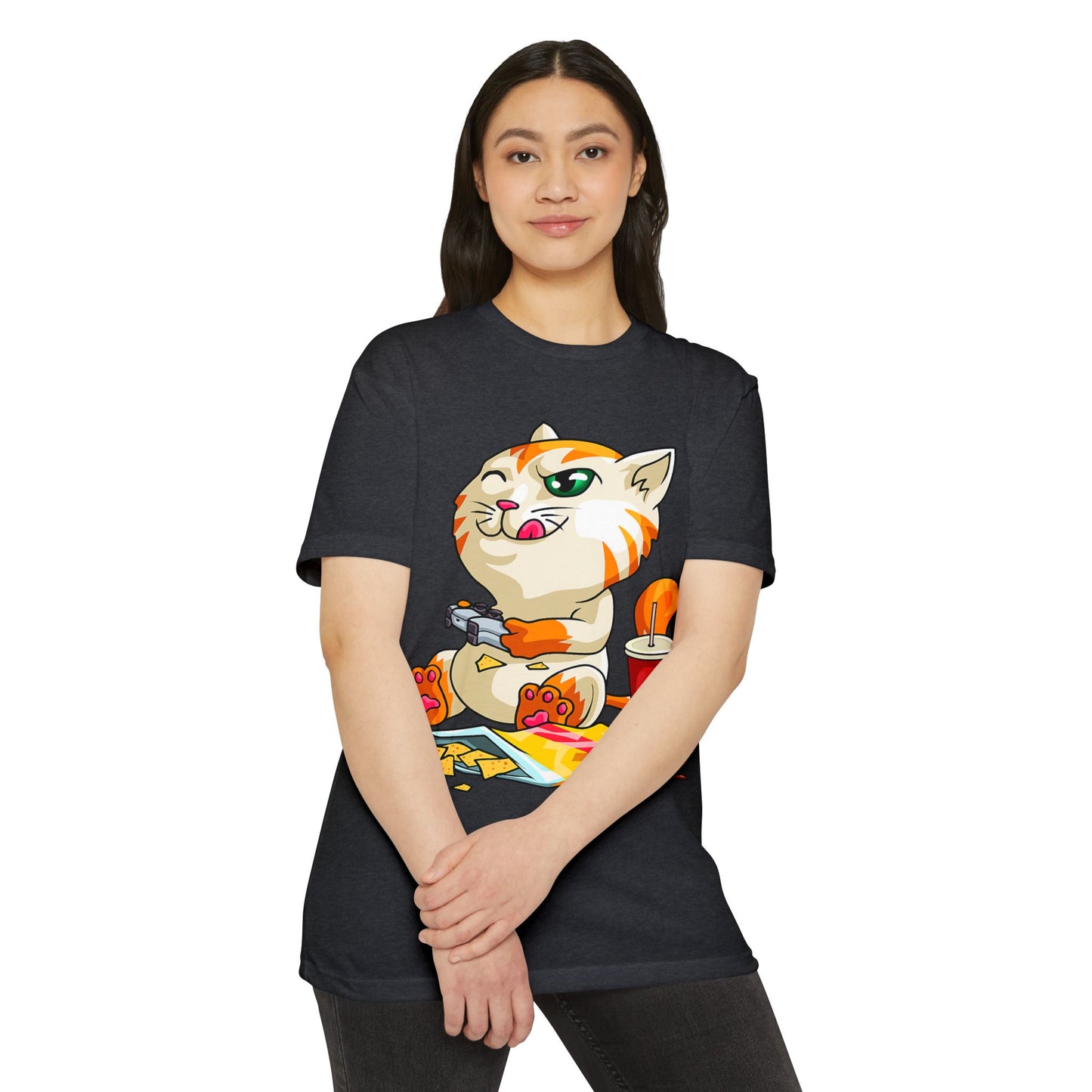 Playful Cat Gamer T-Shirt | Cute Cat Graphic Tee for Cat Lovers, Gifts for Gamers, Fun Casual Wear, Cool Animal Shirt, Unique Gift Idea