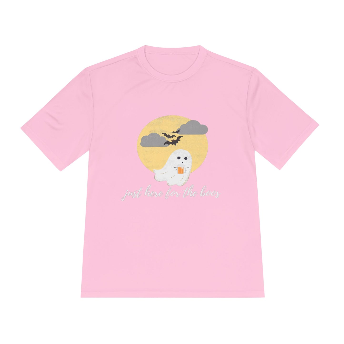 Whimsical Ghost Tee, Unisex Moisture Wicking T-Shirt, Halloween Apparel, Cute Graphic Tee, Fall Fashion, Lightweight Summer Shirt