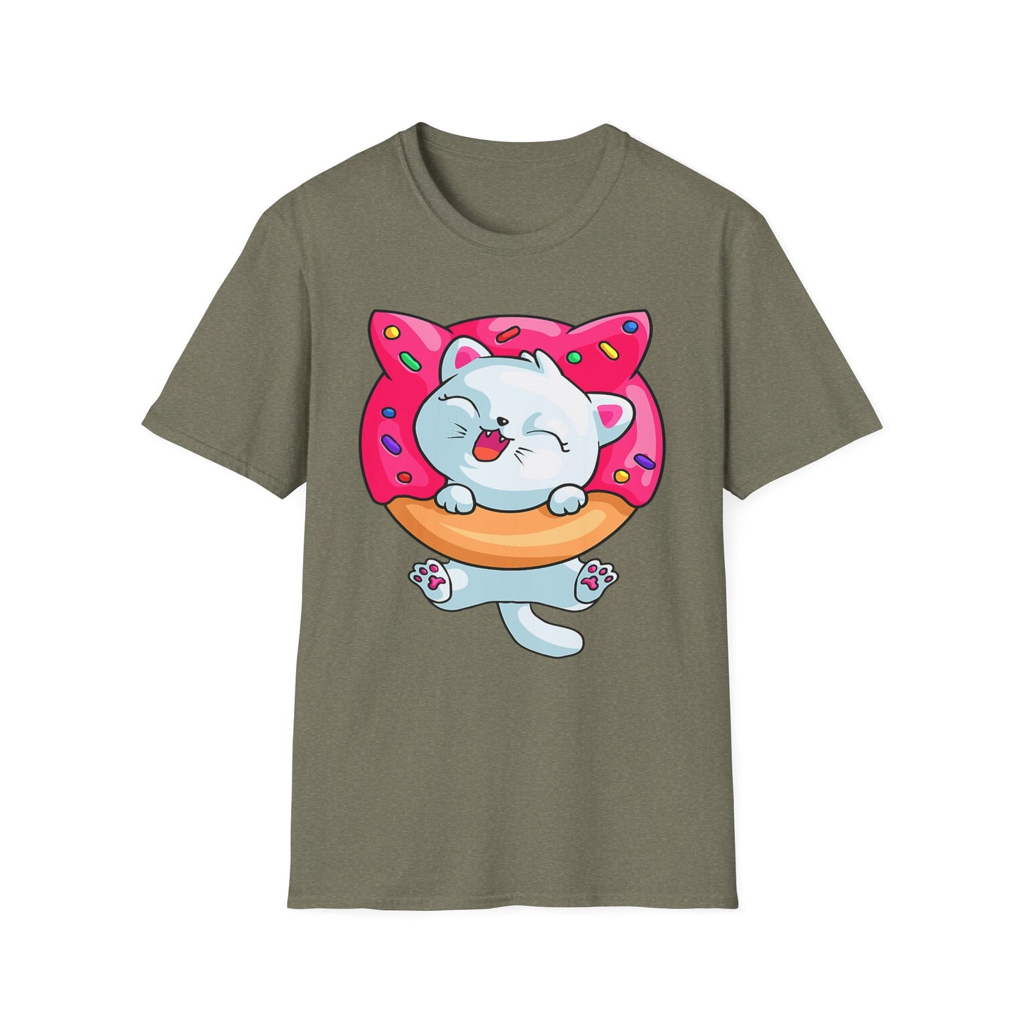 Cute Cat with Donut Unisex T-Shirt, Adorable Pet Lover Gift, Fun Summer Wear, Trendy Graphic Tee, Perfect for Birthdays, Casual Days, [...]