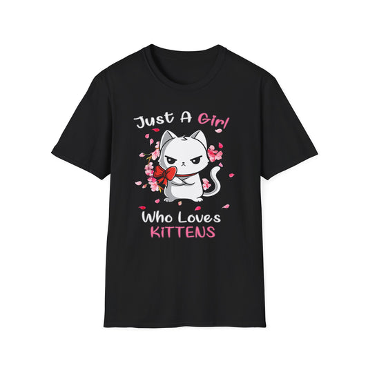 Cute Kittens Graphic Tee, Unisex Softstyle T-Shirt for Cat Lovers, Gift for Birthdays, Valentine's Day, Casual Wear, Animal Lovers