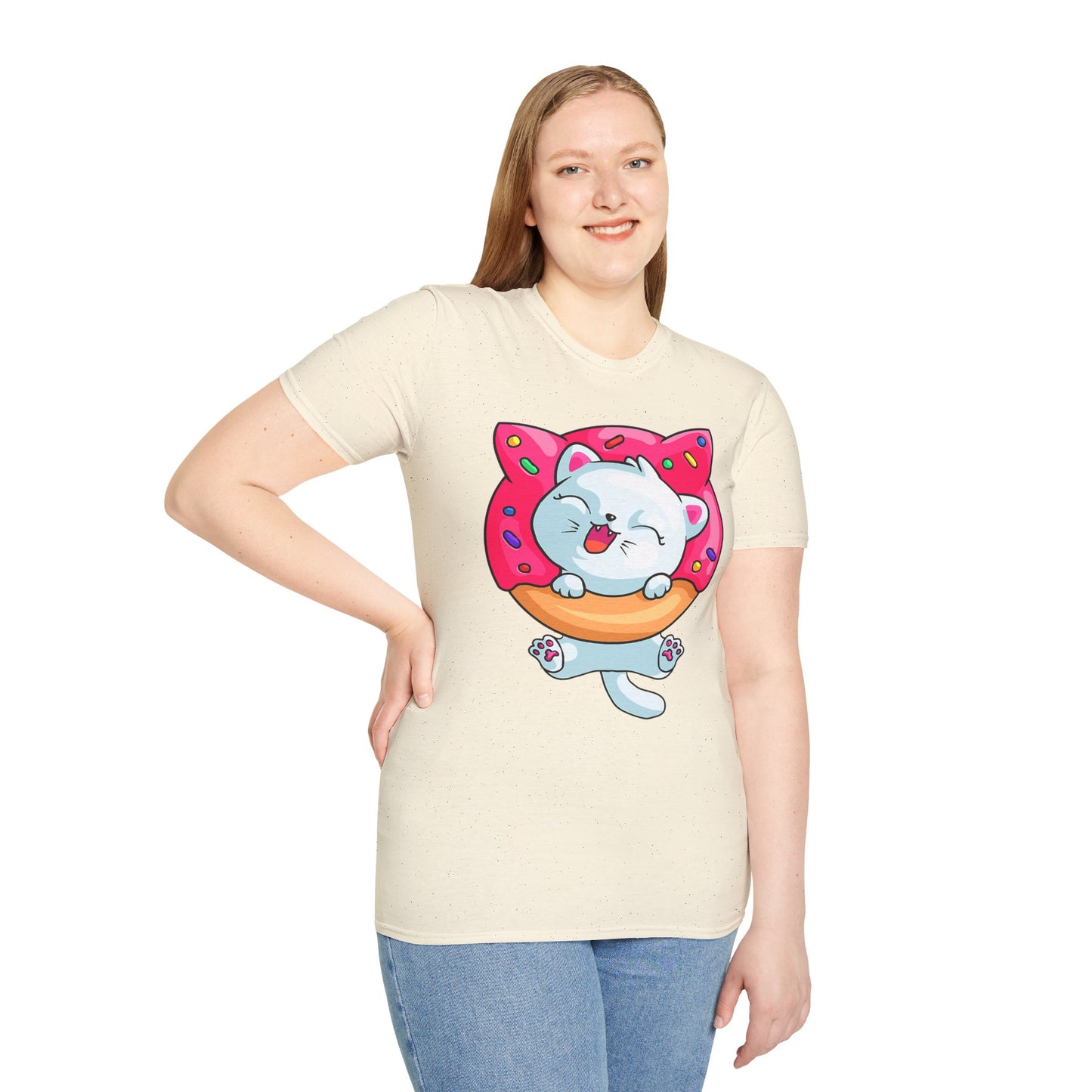 Cute Cat with Donut Unisex T-Shirt, Adorable Pet Lover Gift, Fun Summer Wear, Trendy Graphic Tee, Perfect for Birthdays, Casual Days, [...]