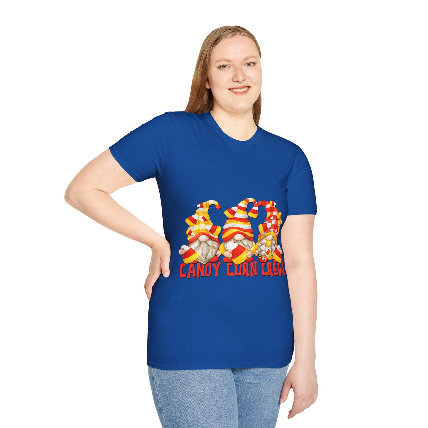 Candy Corn Crew Unisex T-Shirt - Fall Fashion, Halloween Apparel, Thanksgiving Gatherings, Cozy Comfort, Seasonal Style