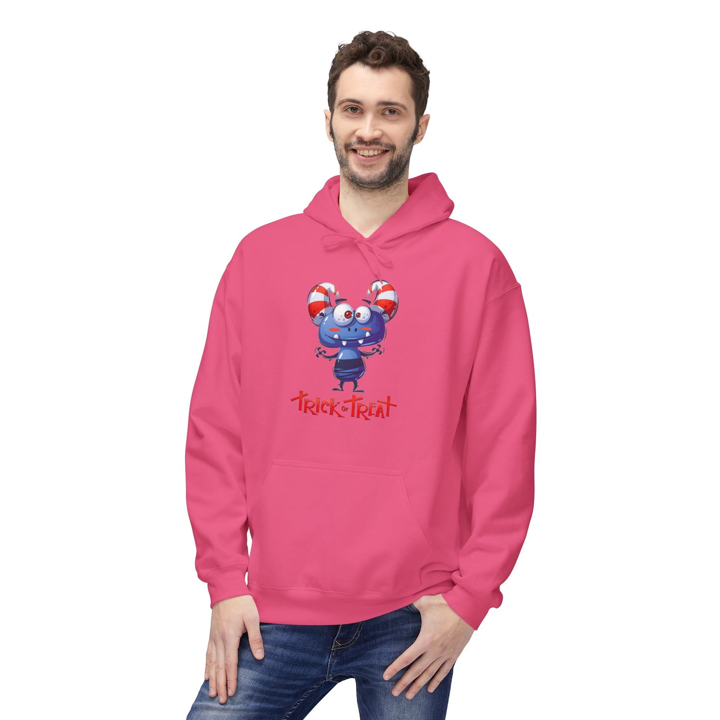 Halloween Trick or Treat Fleece Hoodie, Cozy Fall Sweatshirt, Perfect for Kids & Adults, Seasonal Wear, Halloween Costume Addition, [...]