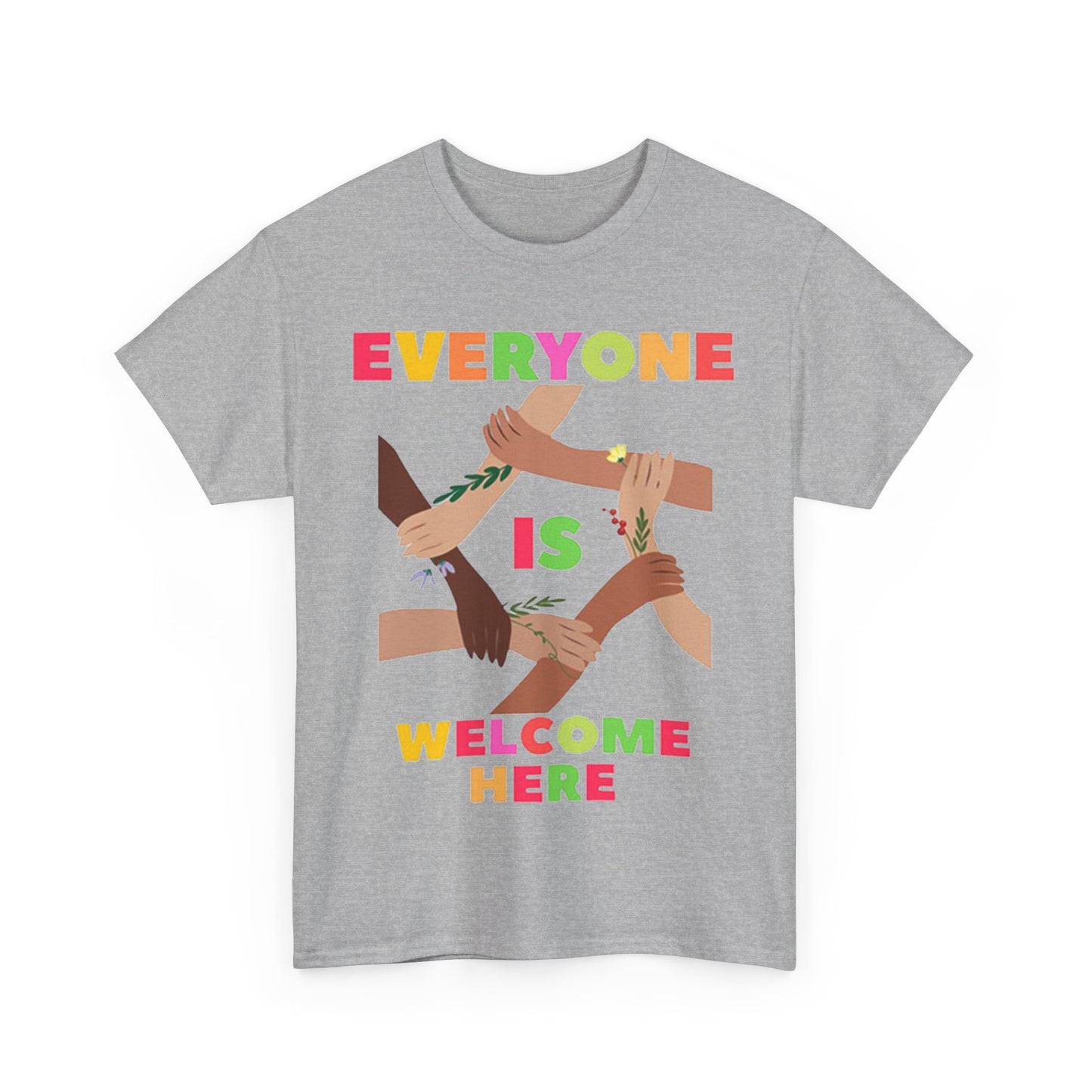 Inclusive Message Unisex Heavy Cotton Tee, Equality Shirt, Diversity Tee, Gift for Friends, Community Wear, Pride Apparel