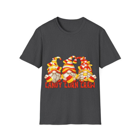 Candy Corn Crew Unisex T-Shirt - Fall Fashion, Halloween Apparel, Thanksgiving Gatherings, Cozy Comfort, Seasonal Style