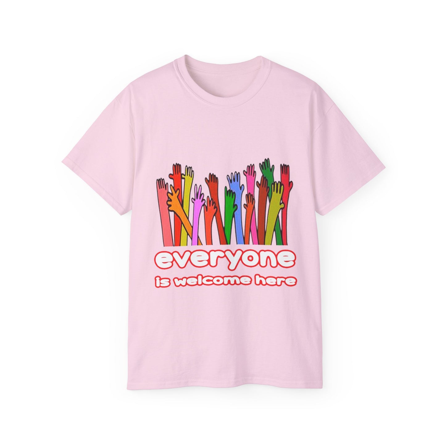 Inclusive Vibes Tee, Everyone is Welcome Here T-Shirt, Unity Tee, Proud Ally Shirt, Colorful Art Tee, Comfortable Cotton T-Shirt