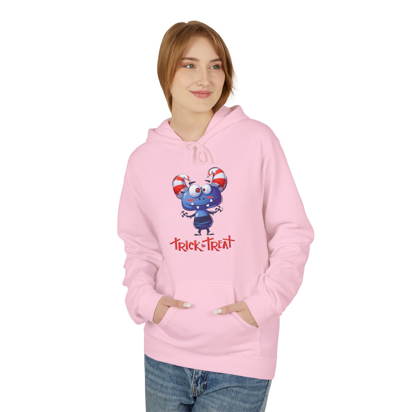 Halloween Trick or Treat Fleece Hoodie, Cozy Fall Sweatshirt, Perfect for Kids & Adults, Seasonal Wear, Halloween Costume Addition, [...]