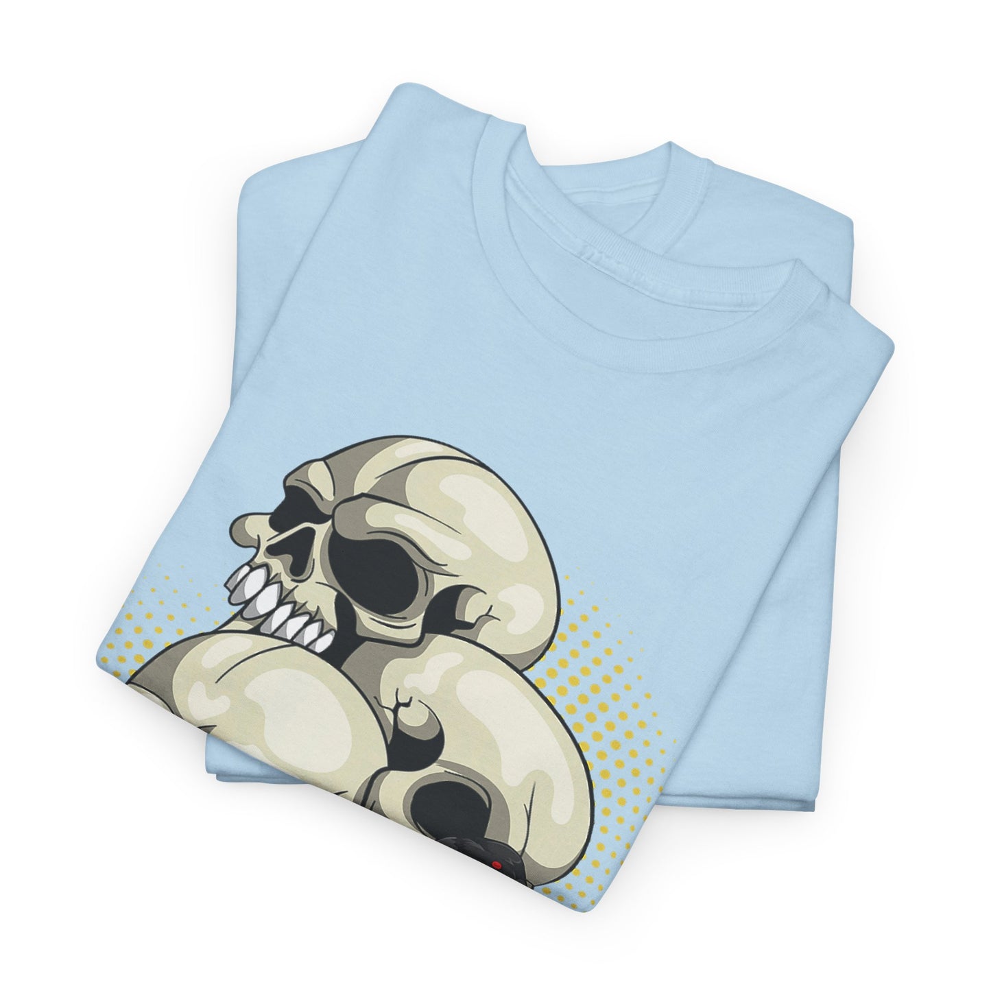 Skull Crow Tee - Unisex Heavy Cotton T-Shirt, Edgy Graphic Shirt, Gothic Style Apparel, Halloween Outfit, Alternative Fashion