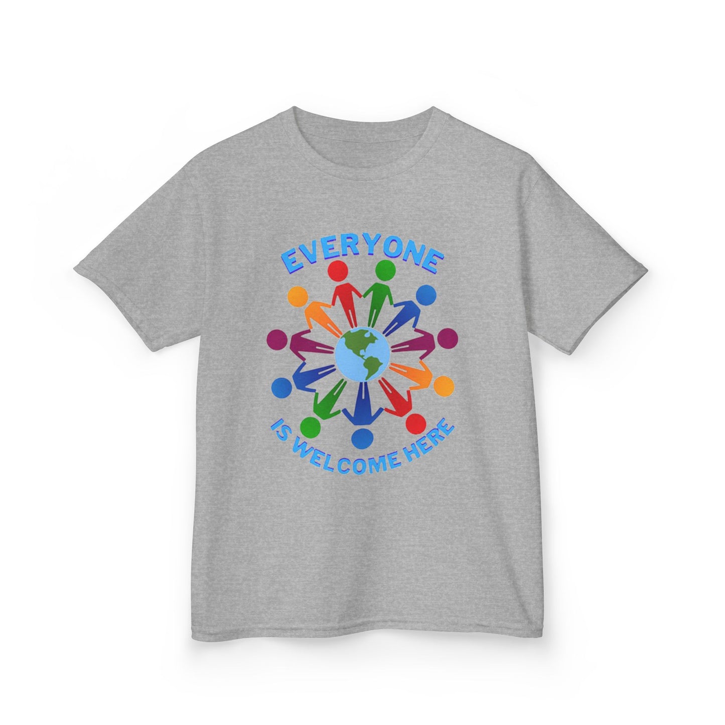 Inclusive Kids Tee - Everyone is Welcome Here, Rainbow T-Shirt, Kids Equality Wear, Unity Apparel, Diversity Gift, Positive Message Top