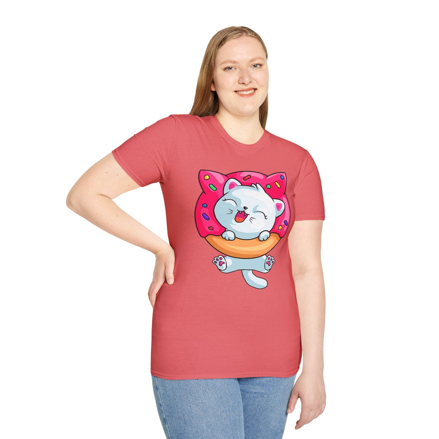 Cute Cat with Donut Unisex T-Shirt, Adorable Pet Lover Gift, Fun Summer Wear, Trendy Graphic Tee, Perfect for Birthdays, Casual Days, [...]