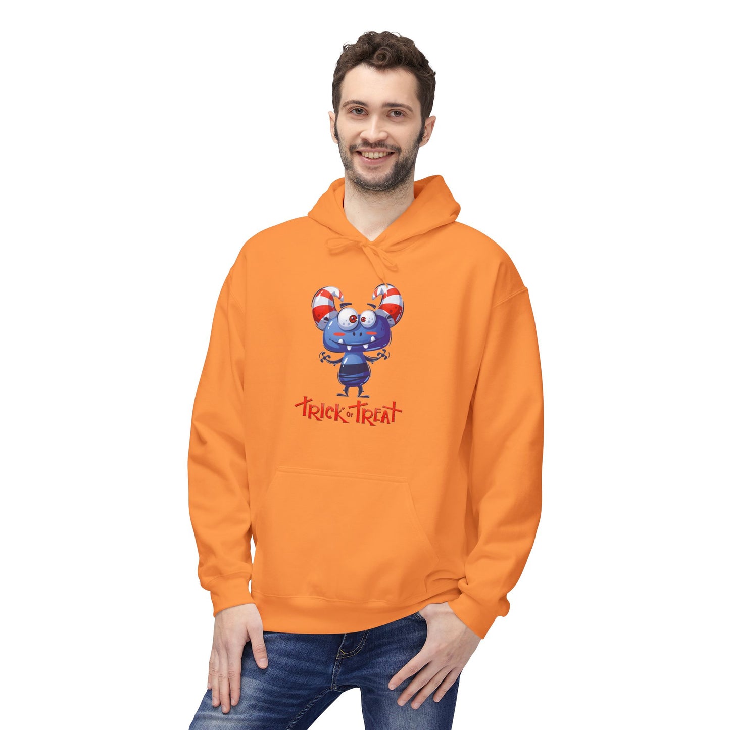 Halloween Trick or Treat Fleece Hoodie, Cozy Fall Sweatshirt, Perfect for Kids & Adults, Seasonal Wear, Halloween Costume Addition, [...]